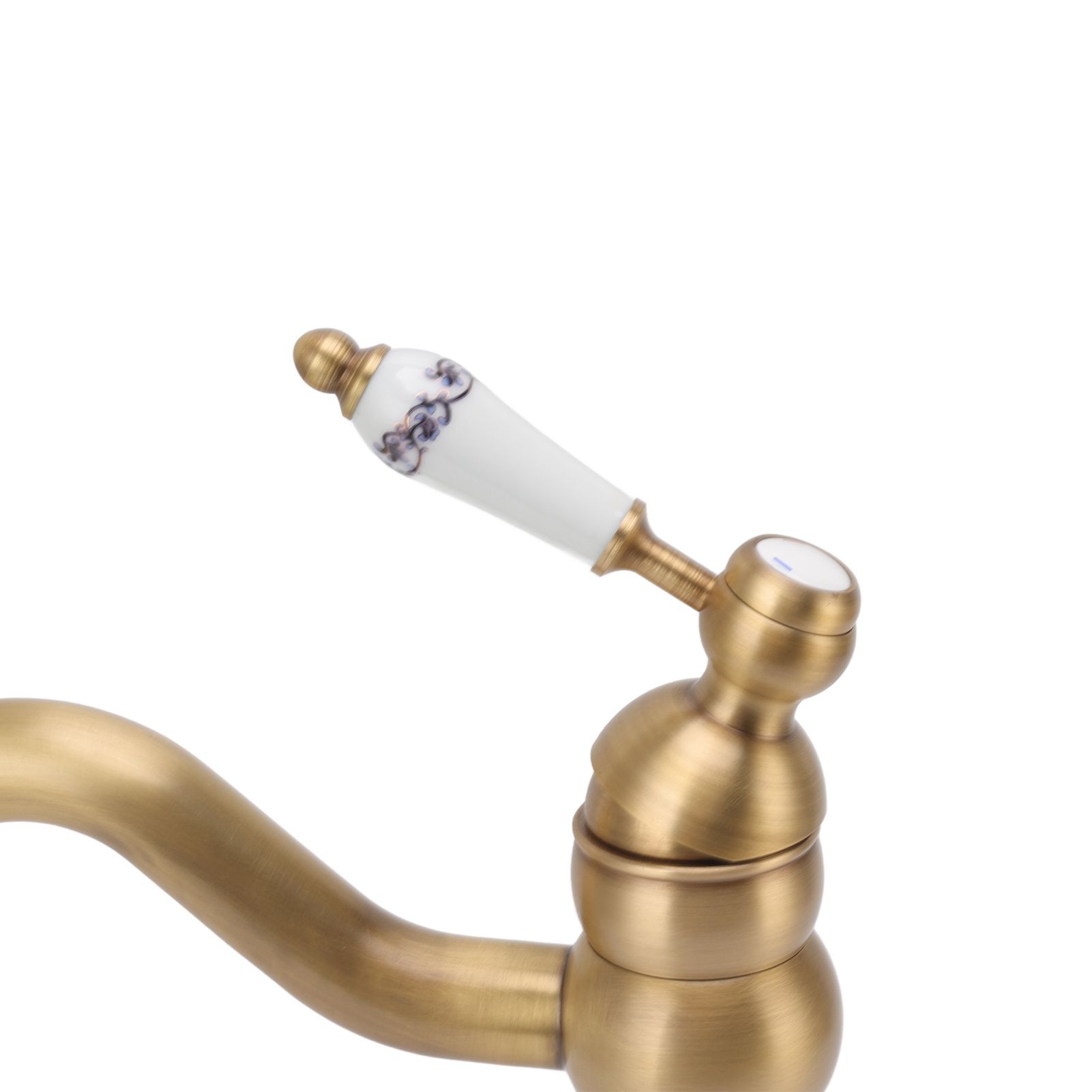 Bathroom Faucet Antique Single Span European Style Brass Basin Mixed Tap for view 14