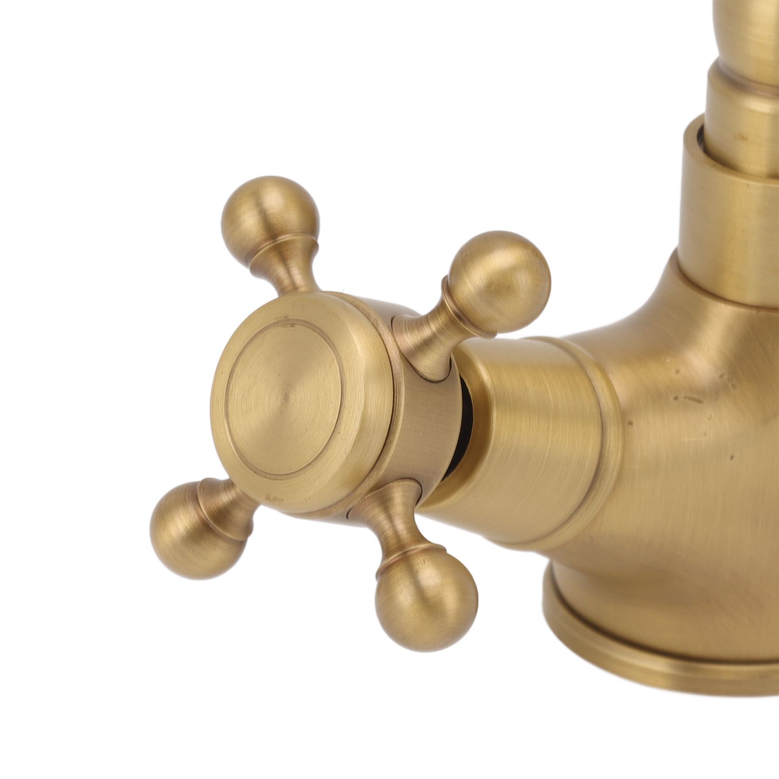 European Antique Brass Bathroom Faucet Double Handle Cross Knob Kitchen Faucet view 14