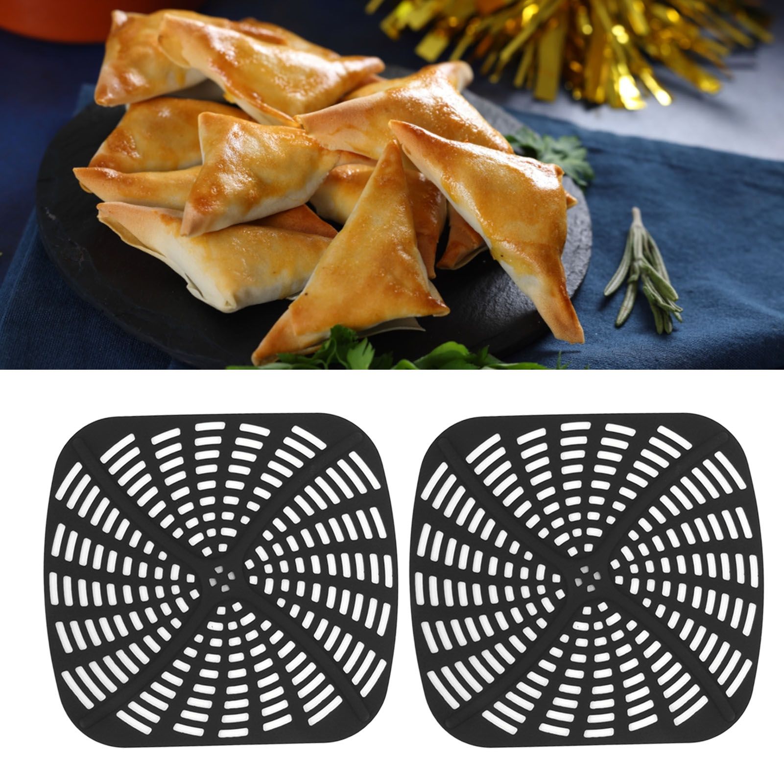 2pcs Fryer Reusable Silicone Fryer Liner Scratch Resistant Silicone Liner Mat view 11