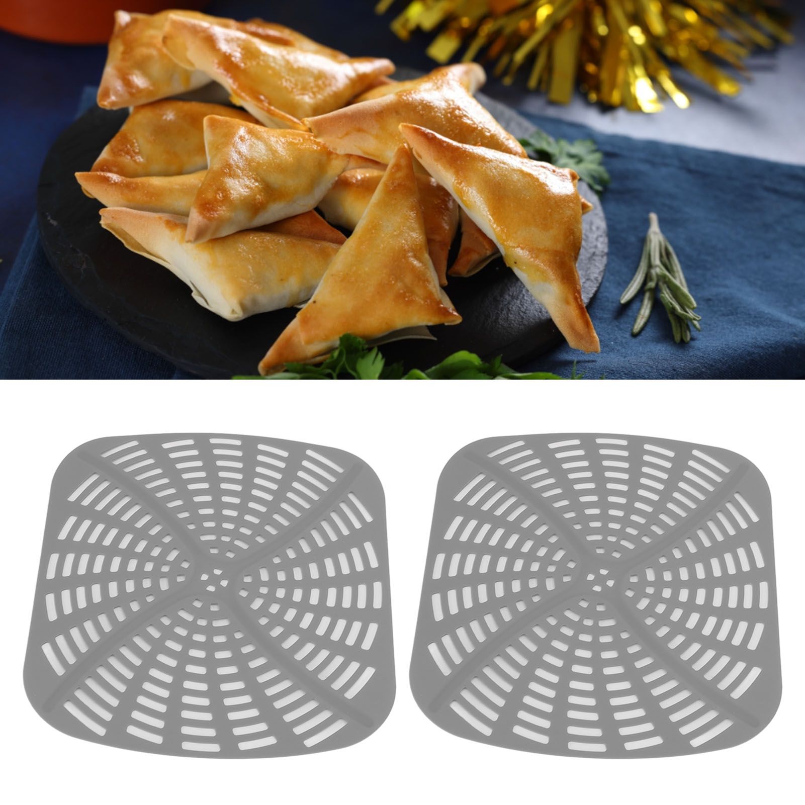 2pcs Fryer Reusable Silicone Fryer Liner Scratch Resistant Silicone Liner Mat view 11