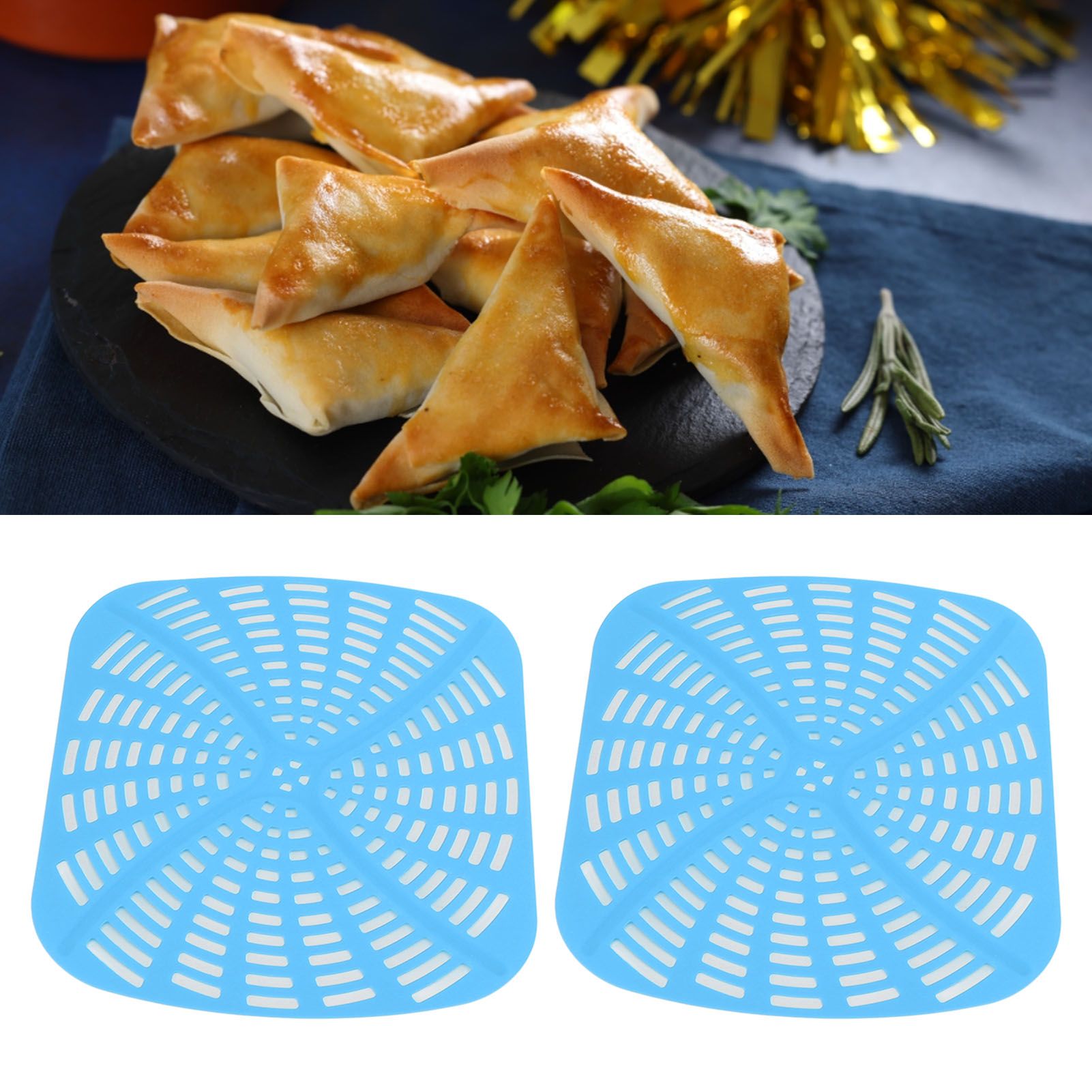 2pcs Fryer Reusable Silicone Fryer Liner Scratch Resistant Silicone Liner Mat view 11