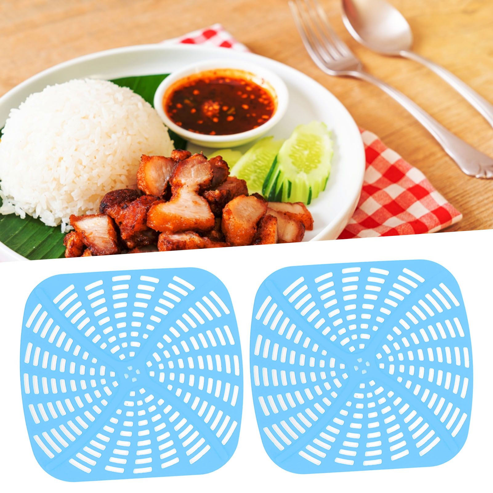 2pcs Fryer Reusable Silicone Fryer Liner Scratch Resistant Silicone Liner Mat view 12