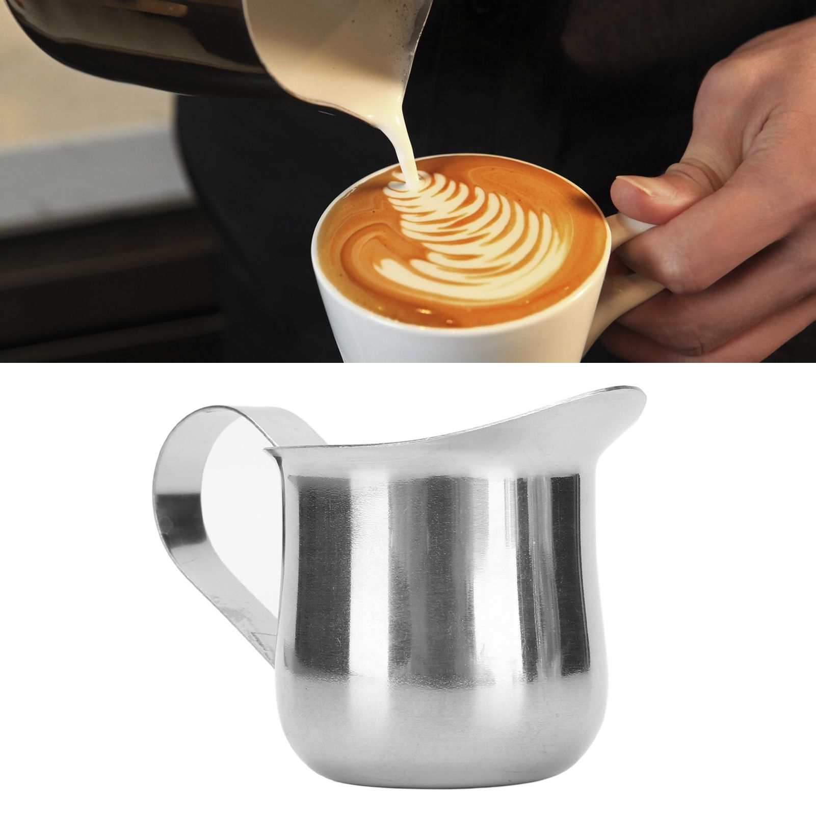 Milk Frothing Pitcher Stainless Steel Ergonomic Milk Frothing Cup Jug Steaming view 12