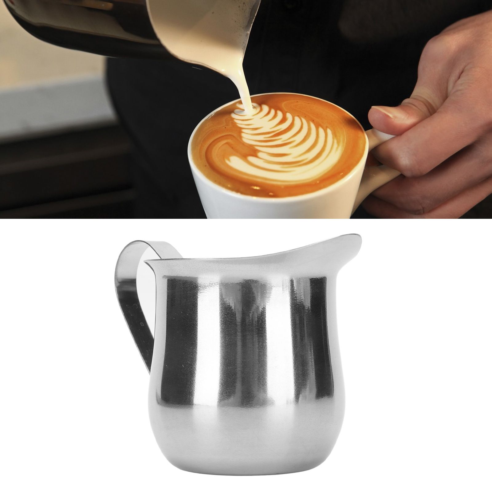 Milk Frothing Pitcher Stainless Steel Ergonomic Milk Frothing Cup Jug Steaming view 12