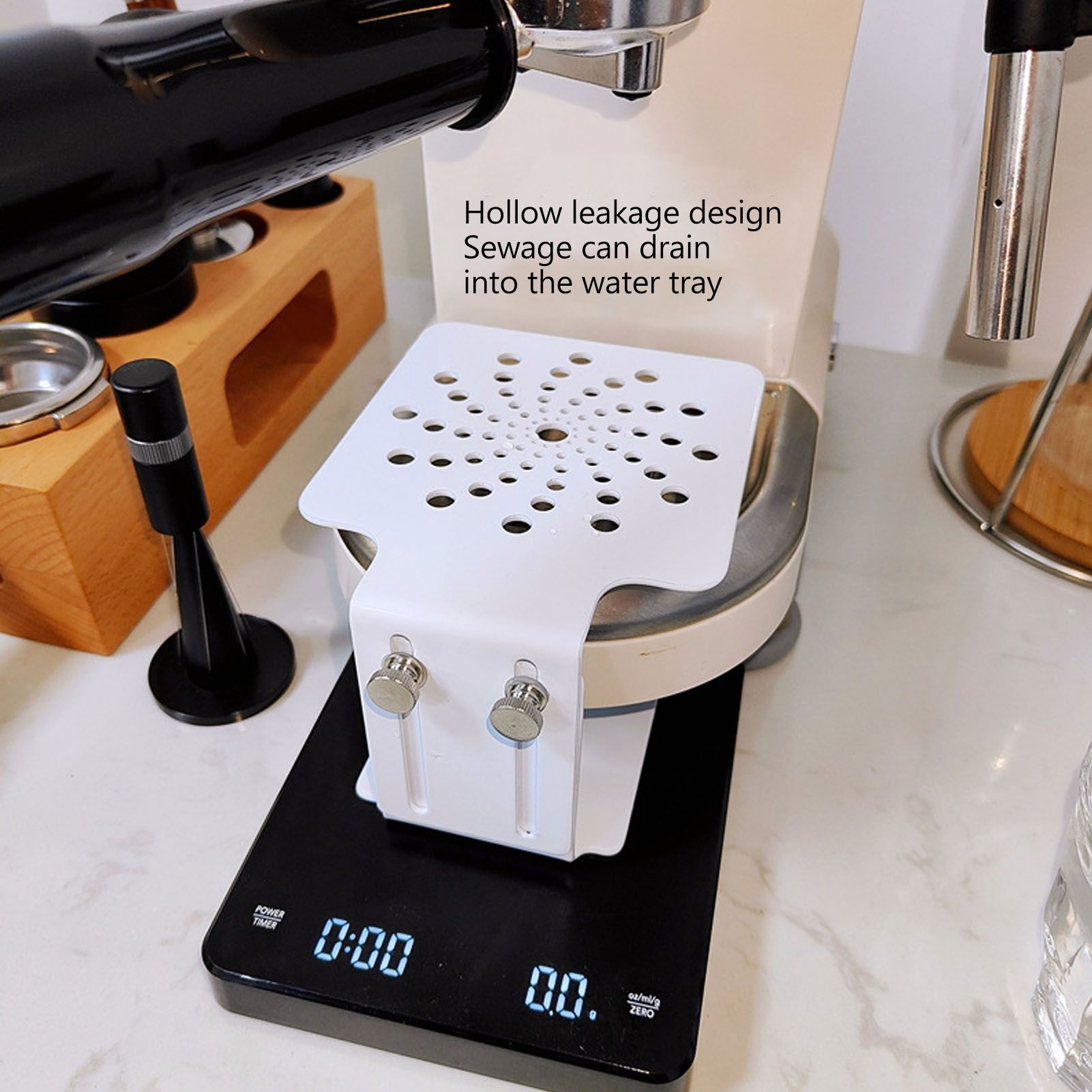 Coffee Machine Scale Rack Stainless Steel Height Adjustable Leakage Design view 13