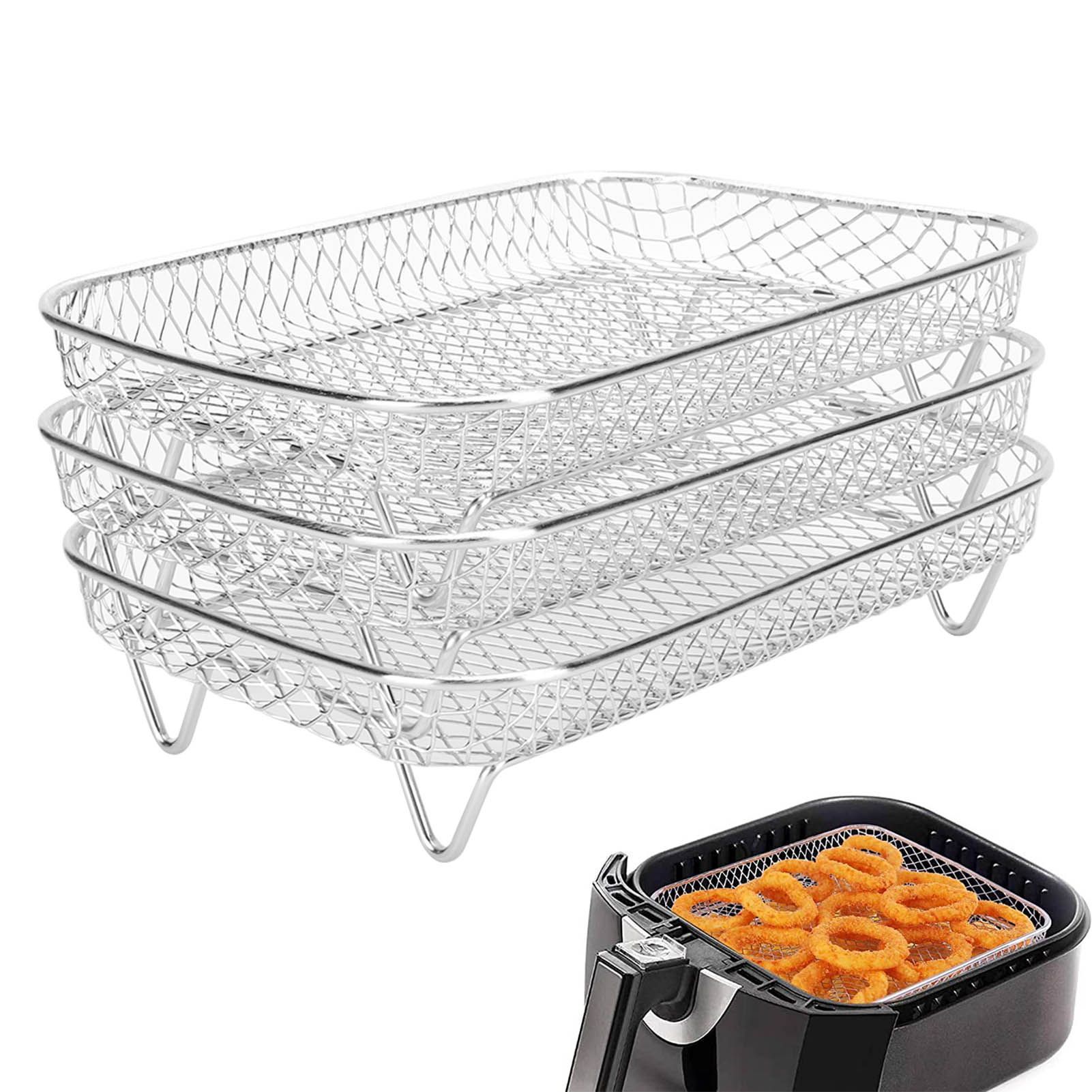 3 Layer Fryer Grilling Rack Stainless Steel Fryer Stakable Racks Household view 11