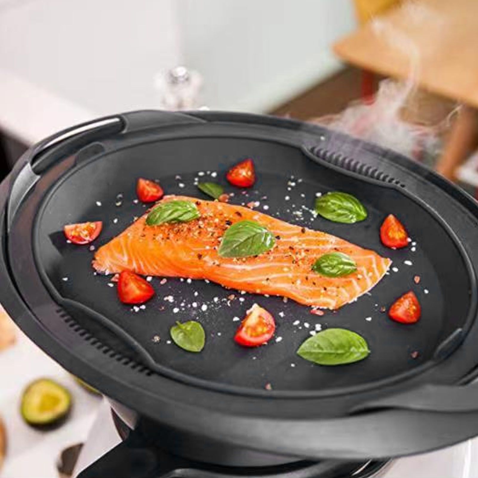 Silicone Steam Pan High Temperature Resistant Food Grade Microwaveable Baking view 12