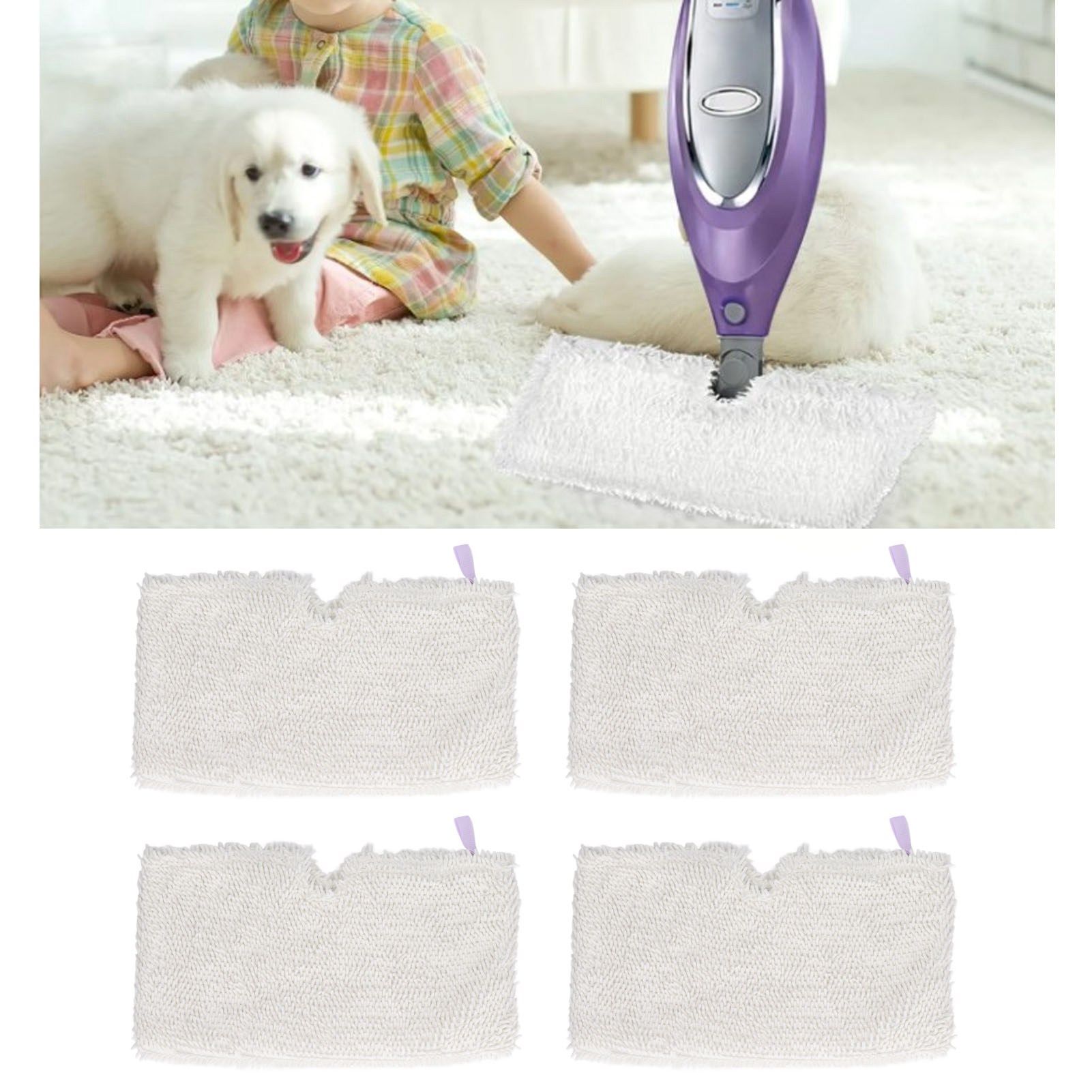 4Pcs Microfiber Mop Pads Replacement Steaming Mop Pads for Shark S3901 S3500 S3501 view 11