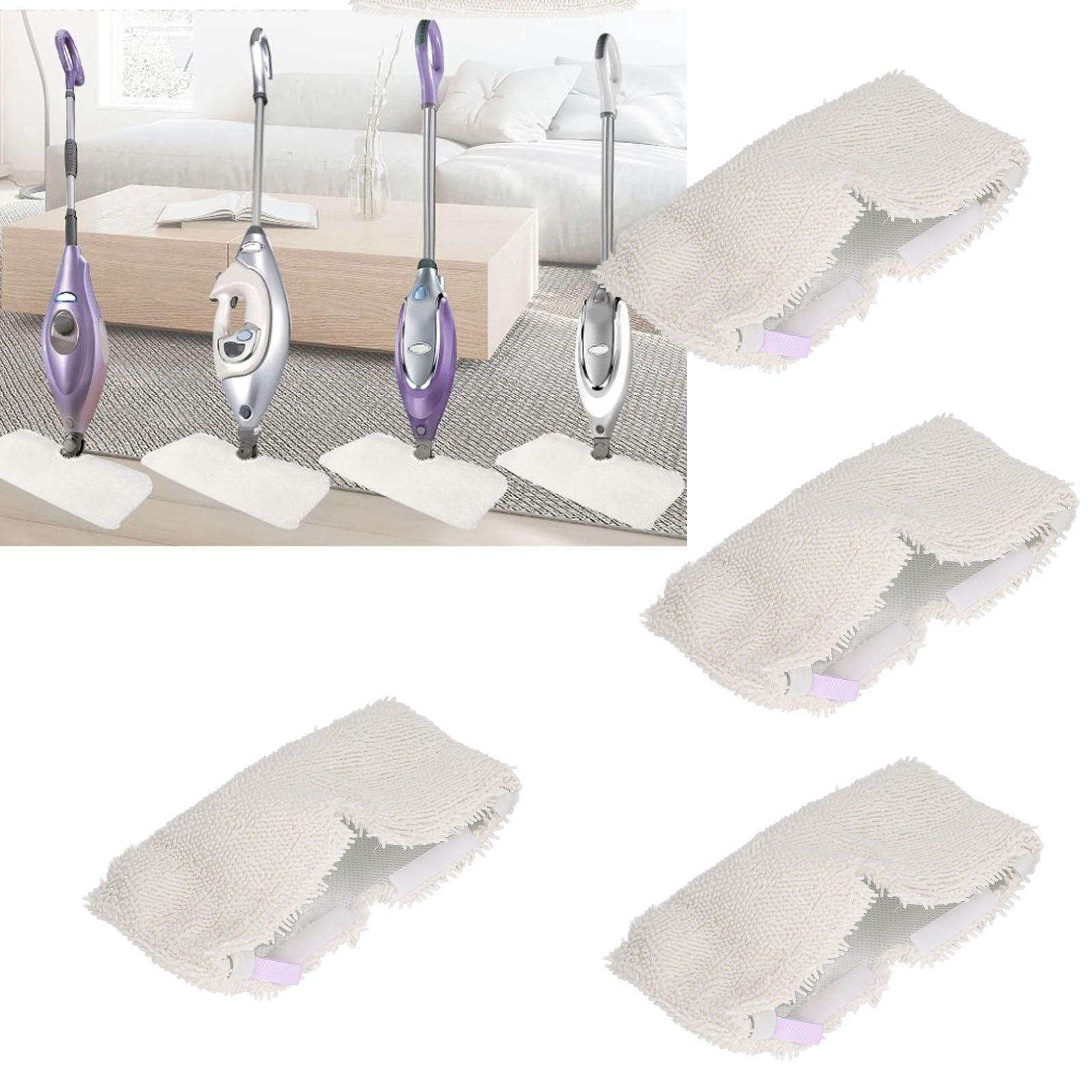 4Pcs Microfiber Mop Pads Replacement Steaming Mop Pads for Shark S3901 S3500 S3501 view 12