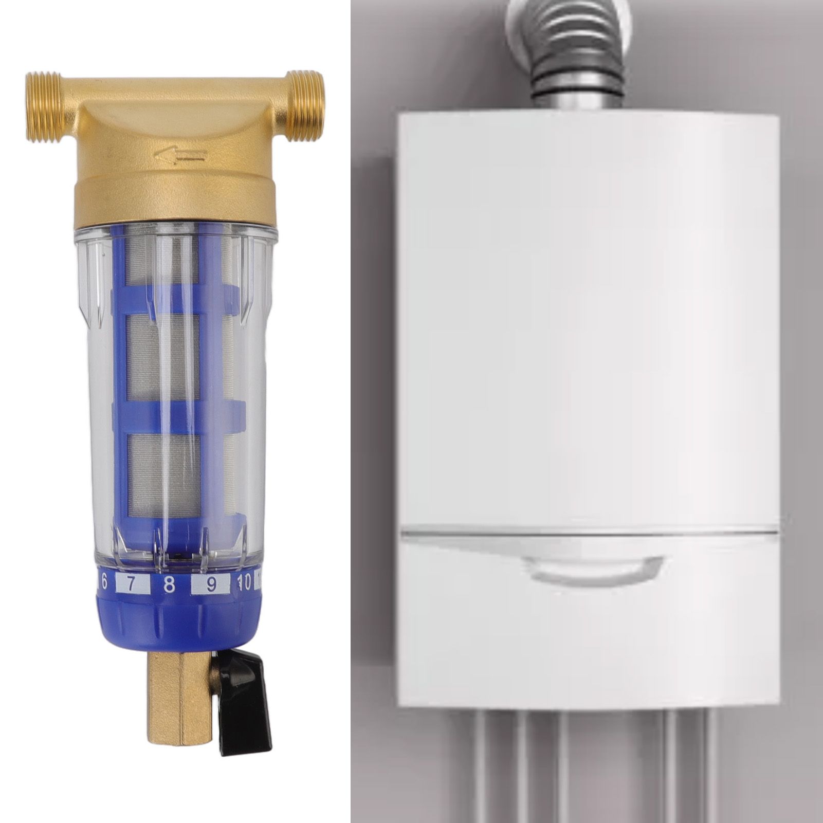Cyclonic Sedimentation Water Filter G1/2in Backwashing Pure Copper Whole House view 12