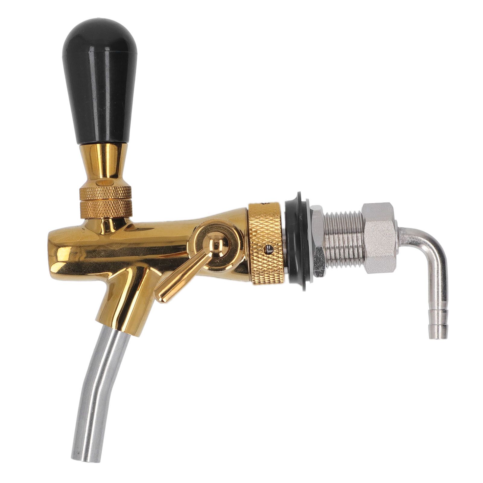 Beer Faucet Adjustable with Short Handle Stainless Steel Beer Dispenser Tap view 2