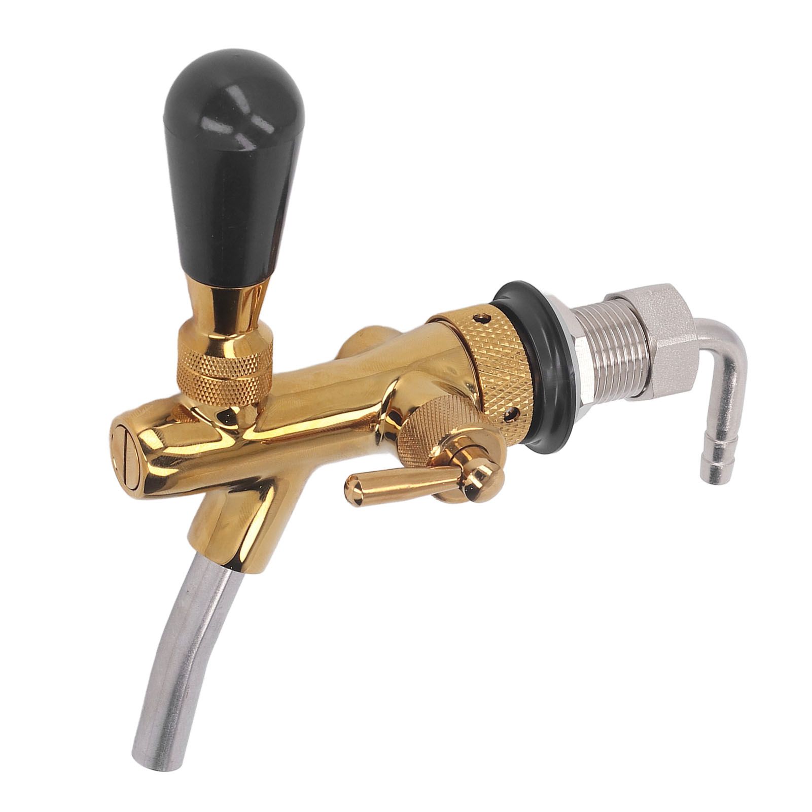 Beer Faucet Adjustable with Short Handle Stainless Steel Beer Dispenser Tap view 3