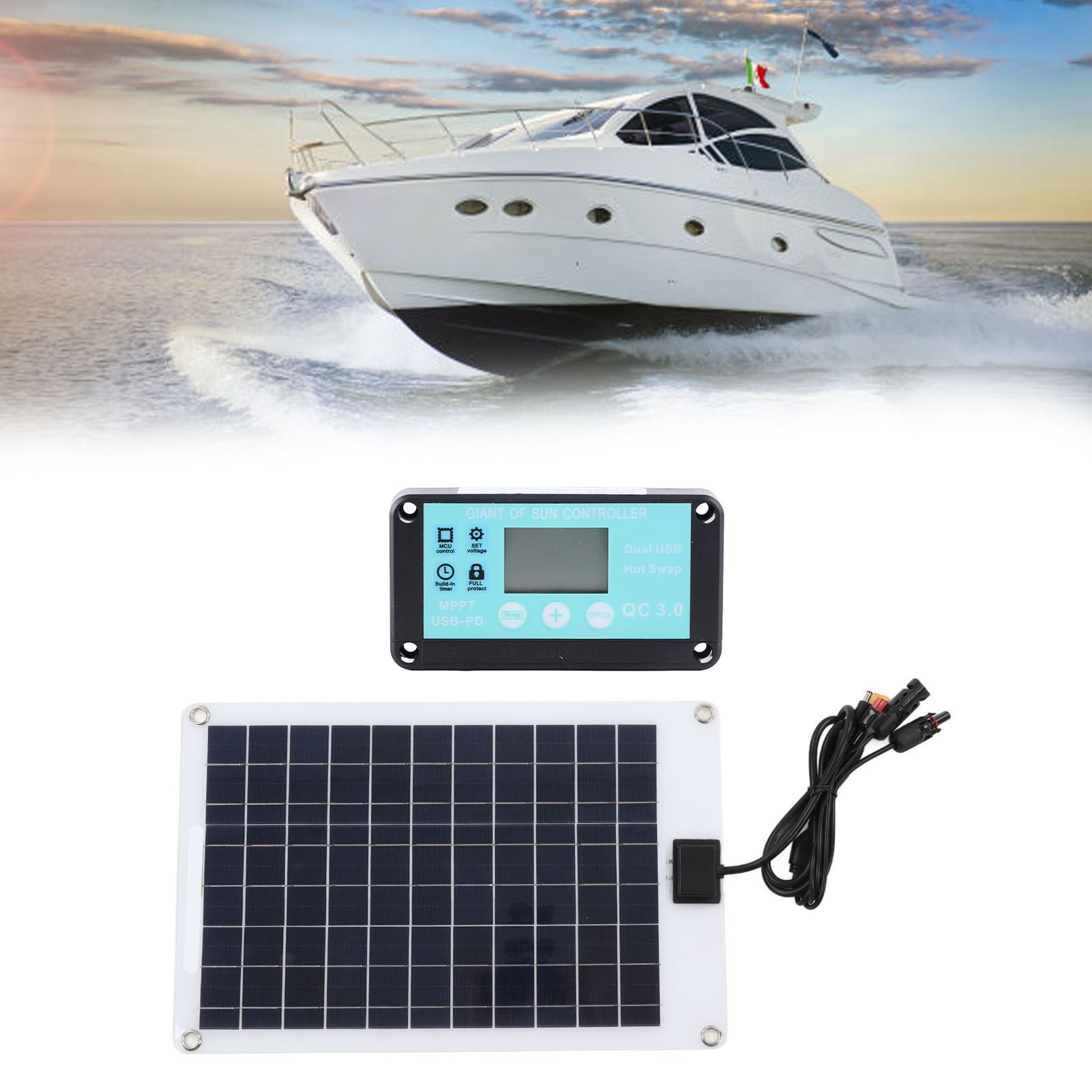 Solar Panels 1 for 5 50W Solar Panel Battery Charger with MPPT 100A Controller view 11