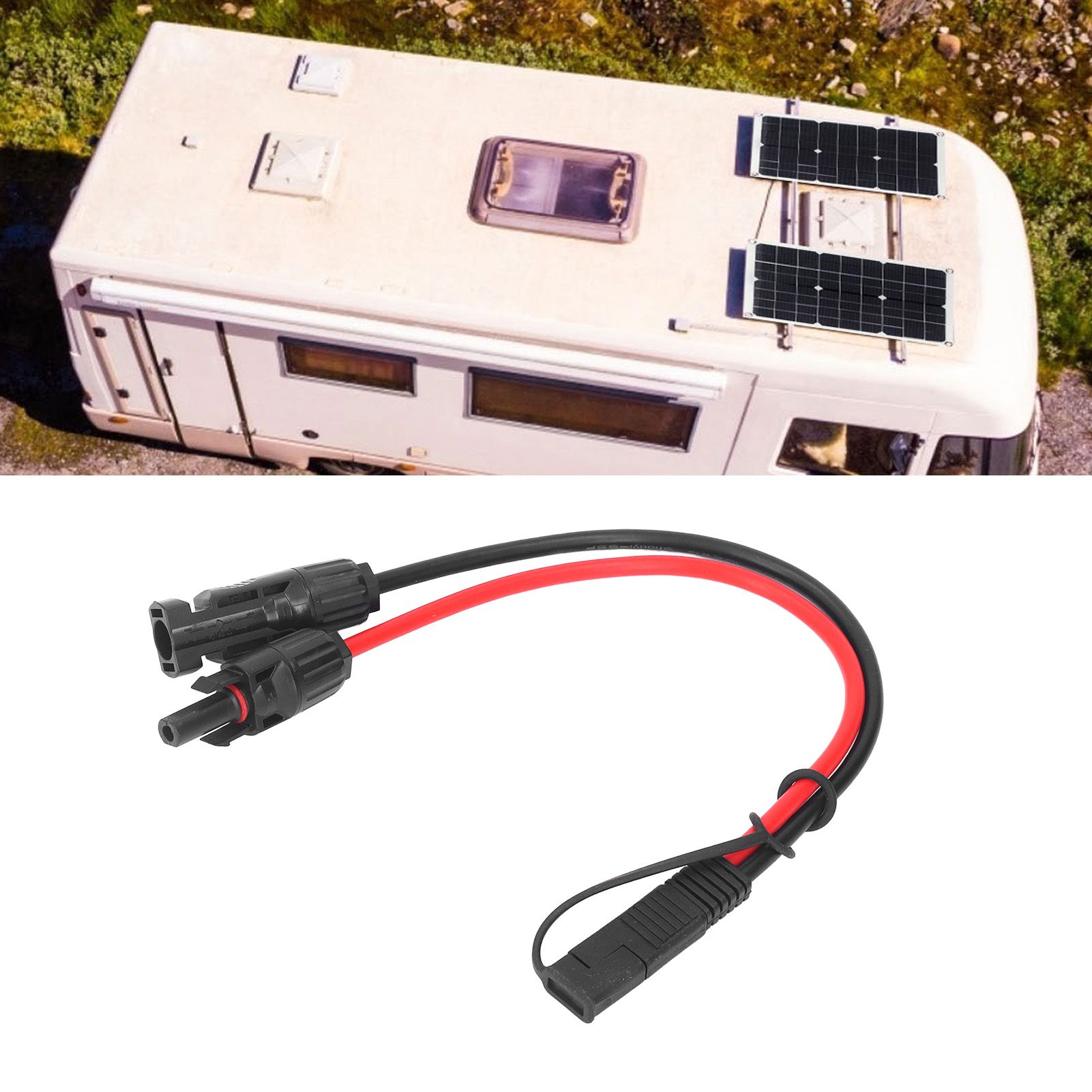 Solar Panel Cables Connectors SAE Adapter 10AWG 0.35m Solar Power Cable Copper view 11