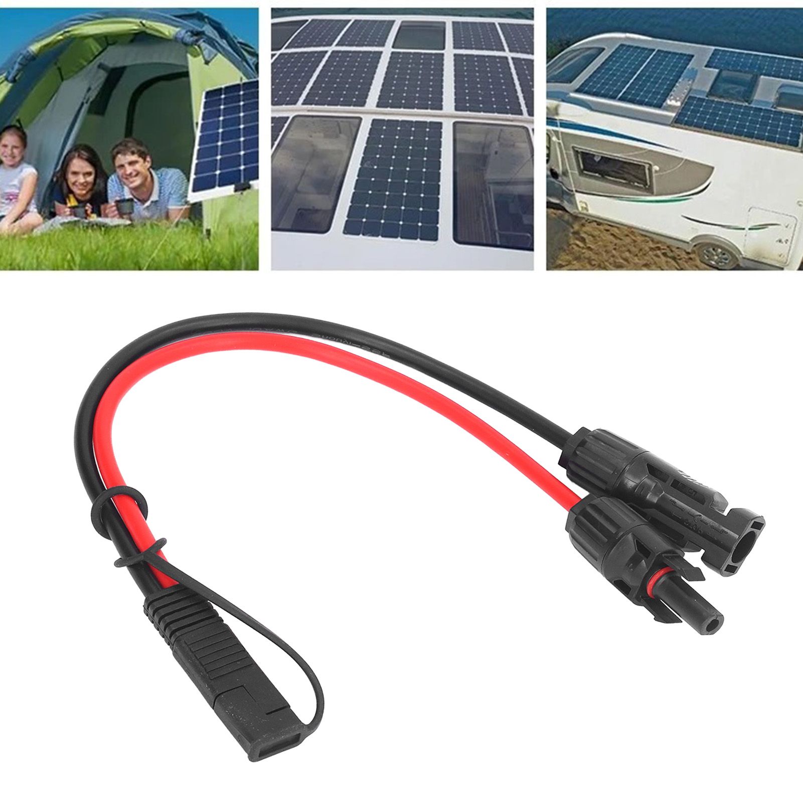 Solar Panel Cables Connectors SAE Adapter 10AWG 0.35m Solar Power Cable Copper view 12