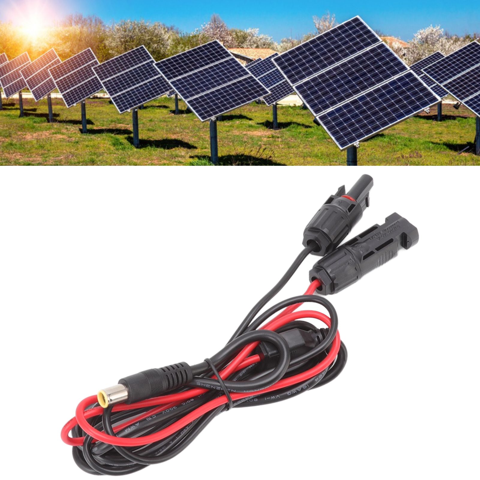 Solar Panel Connector Adapter Female to Male 2 Cores DC7.9mm Copper PVC 16AWG view 12