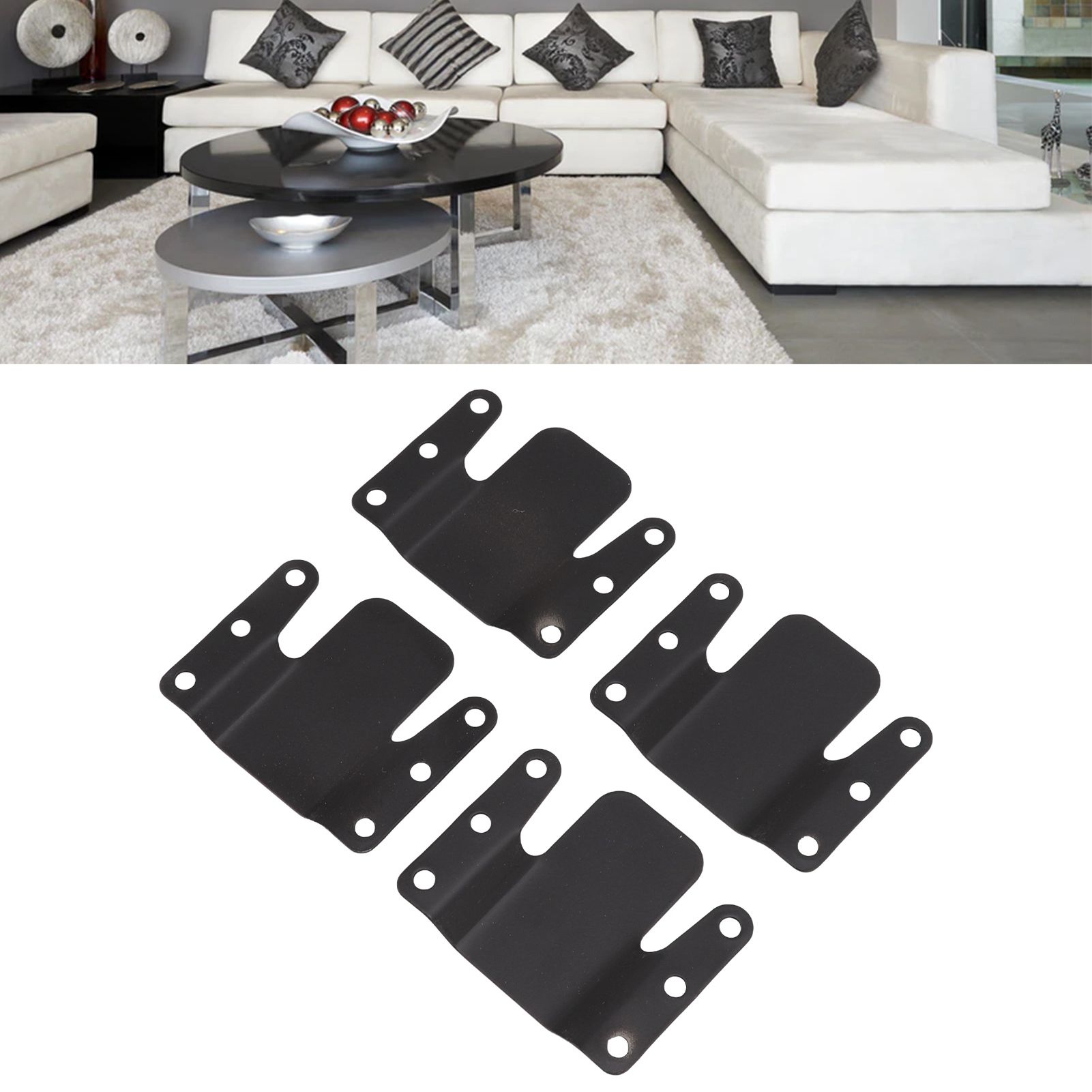 4 Sets Sofa Interlocking Universal Iron 0.5CM Aperture Sectional Couch Bracket view 11