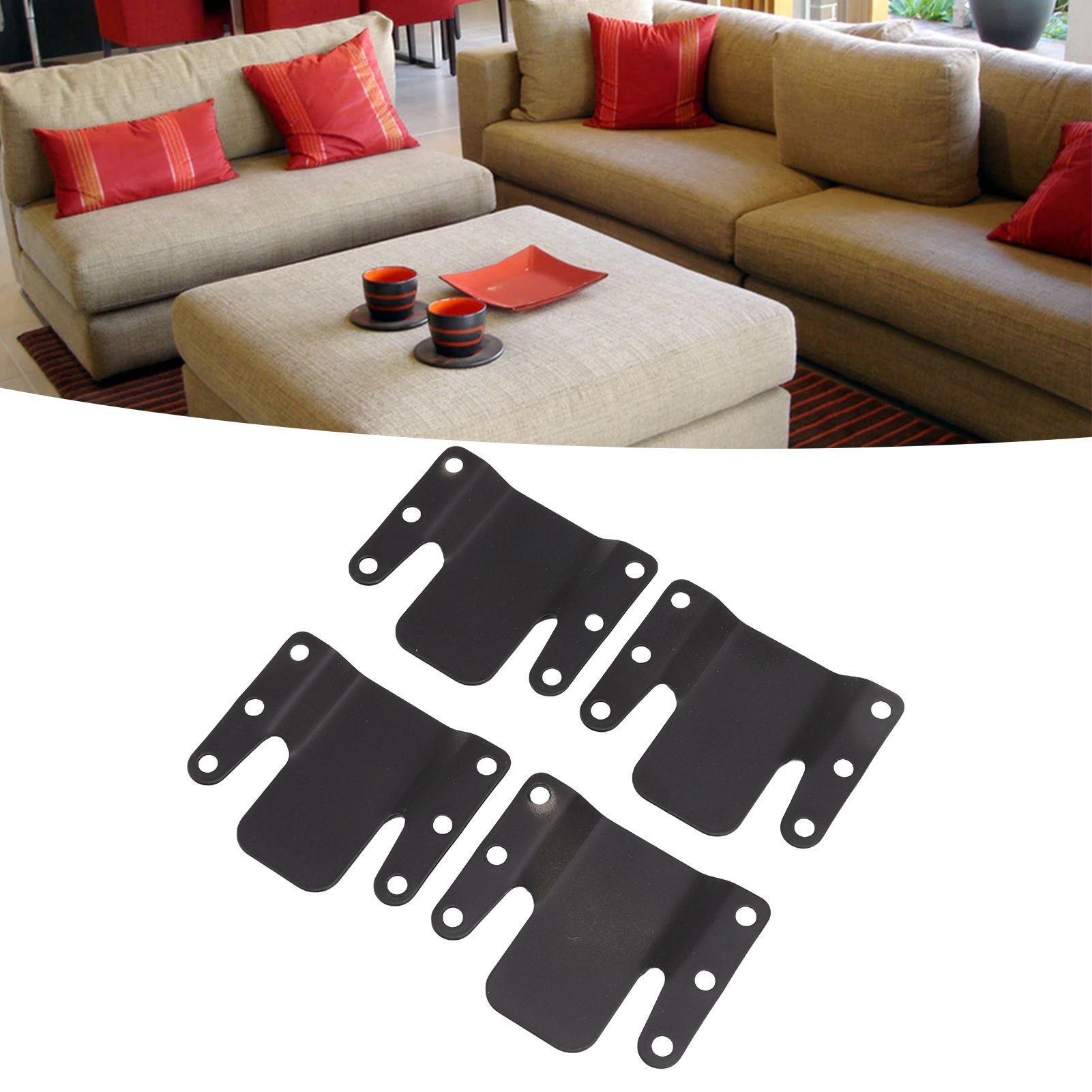 4 Sets Sofa Interlocking Universal Iron 0.5CM Aperture Sectional Couch Bracket view 12