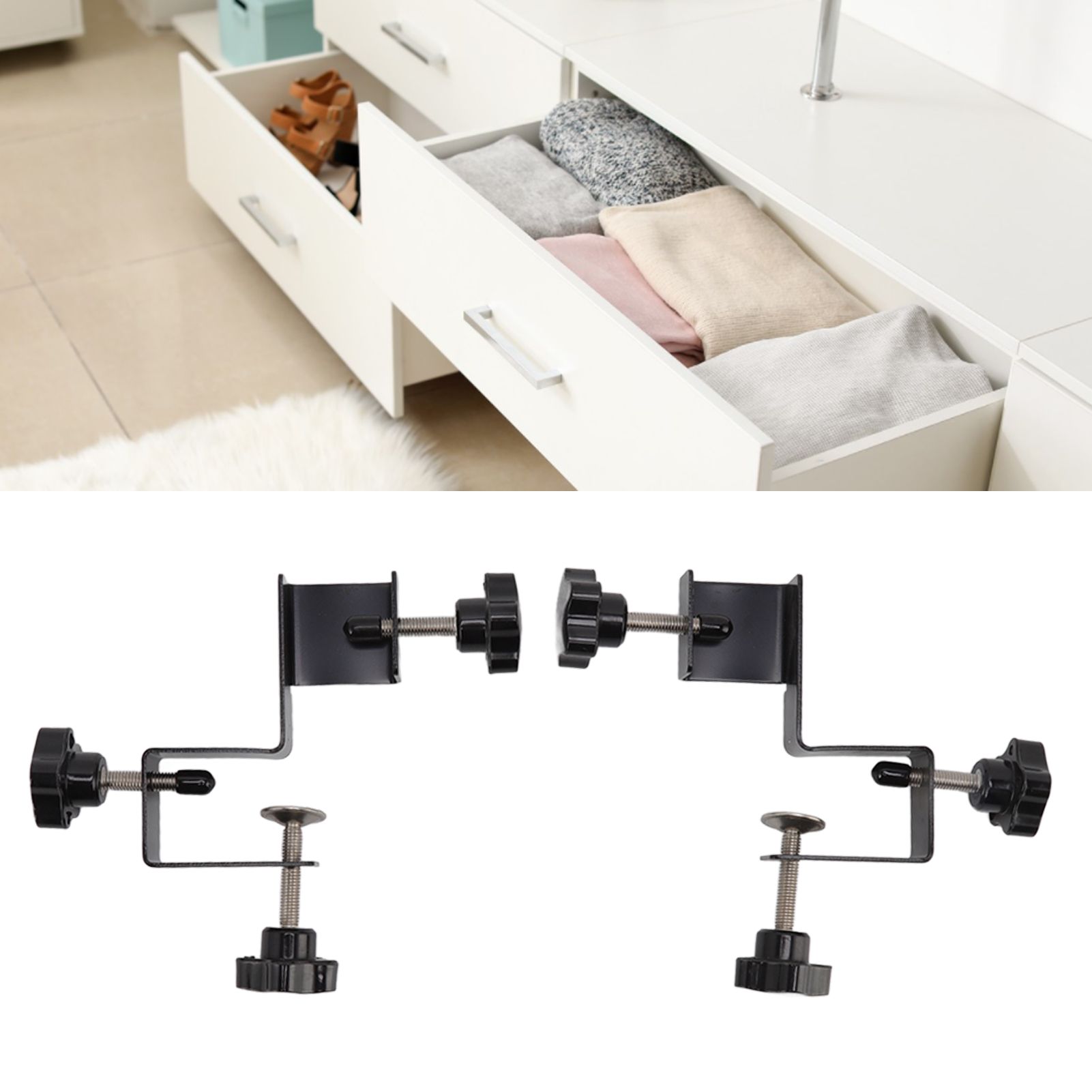 2 PCS Cabinet Drawer Installation Clamps Left Right Side Drawer Jig Rocker Arm view 11