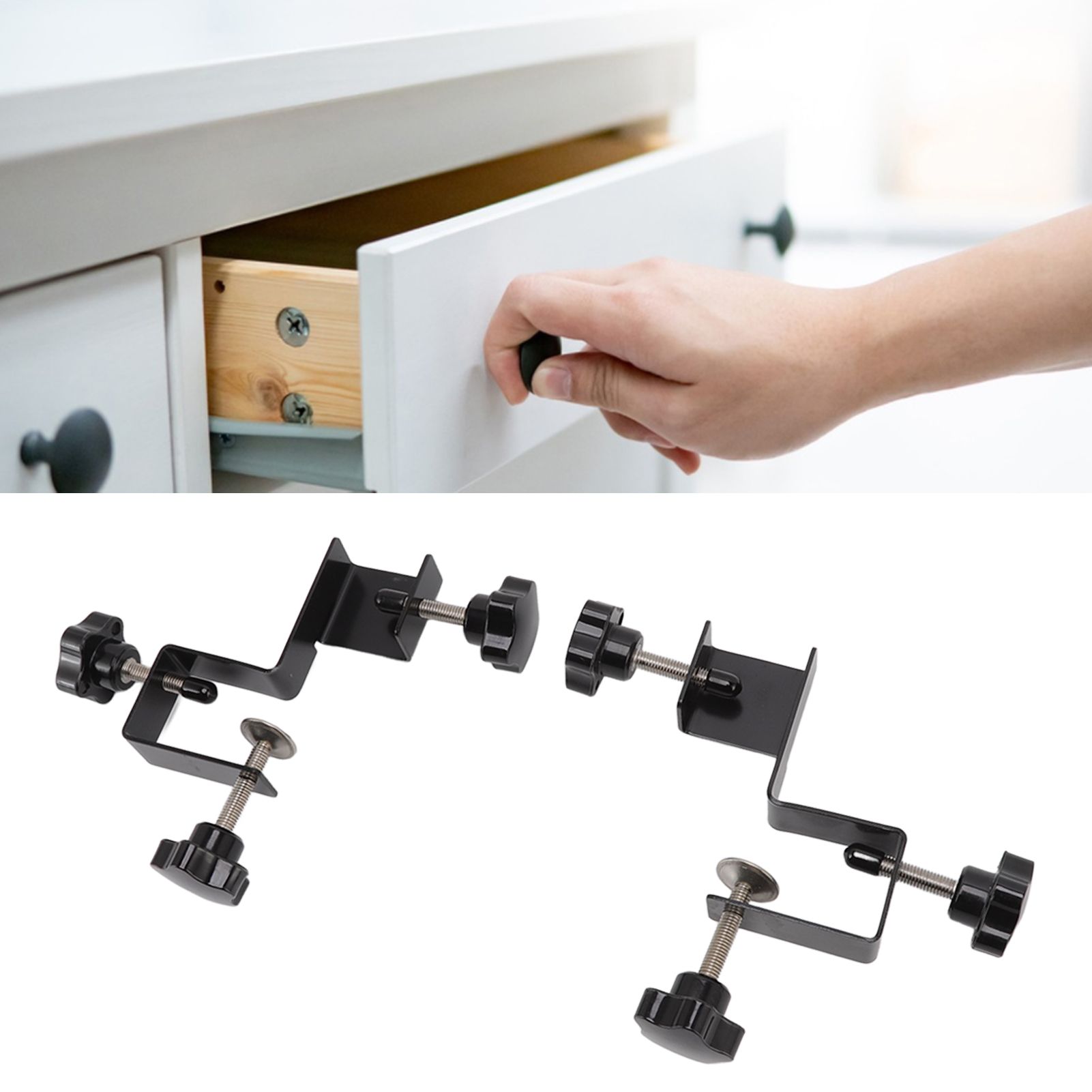2 PCS Cabinet Drawer Installation Clamps Left Right Side Drawer Jig Rocker Arm view 12
