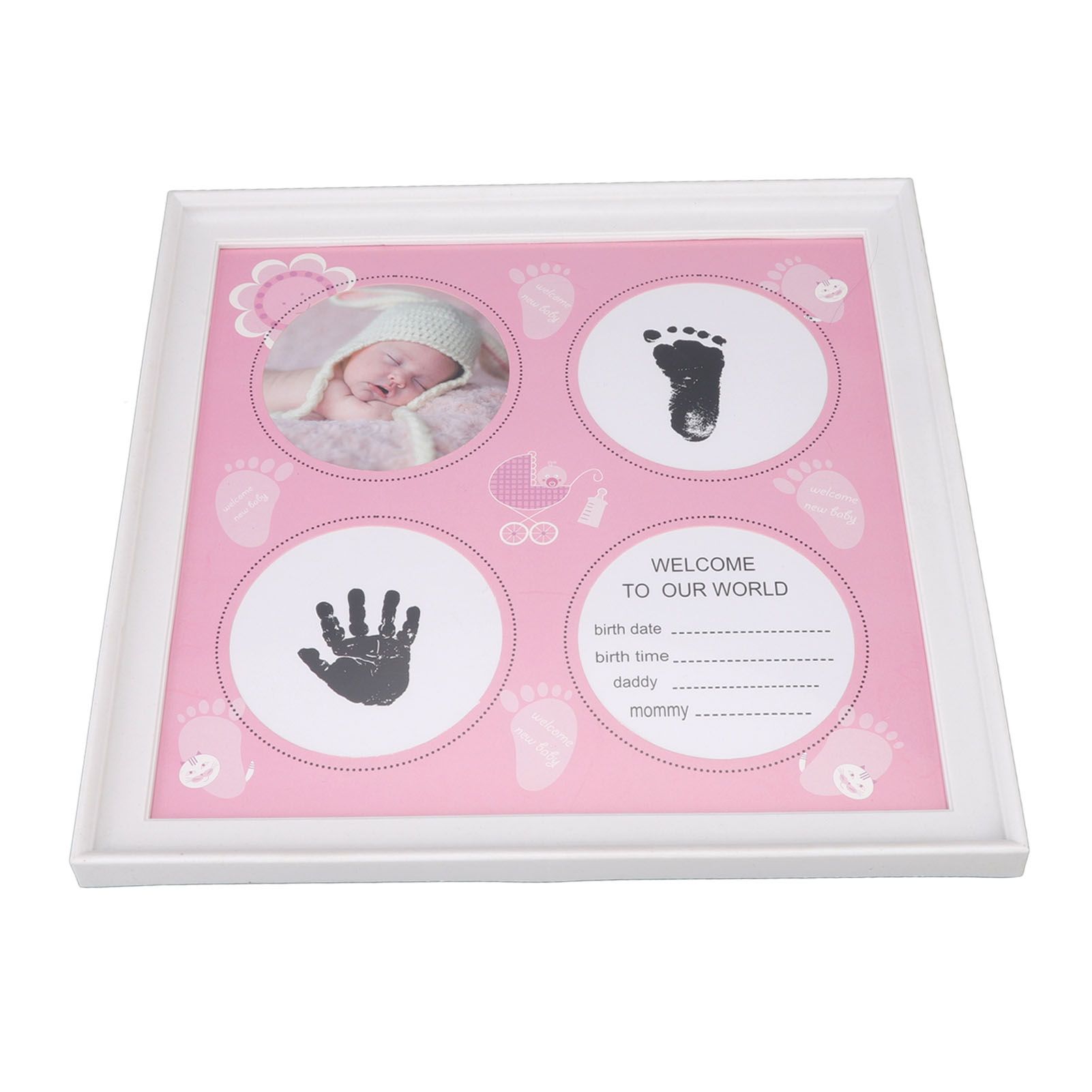 Baby Handprint Footprint Kit for Newborn Boys Girls Wear Resistant Plastic view 3