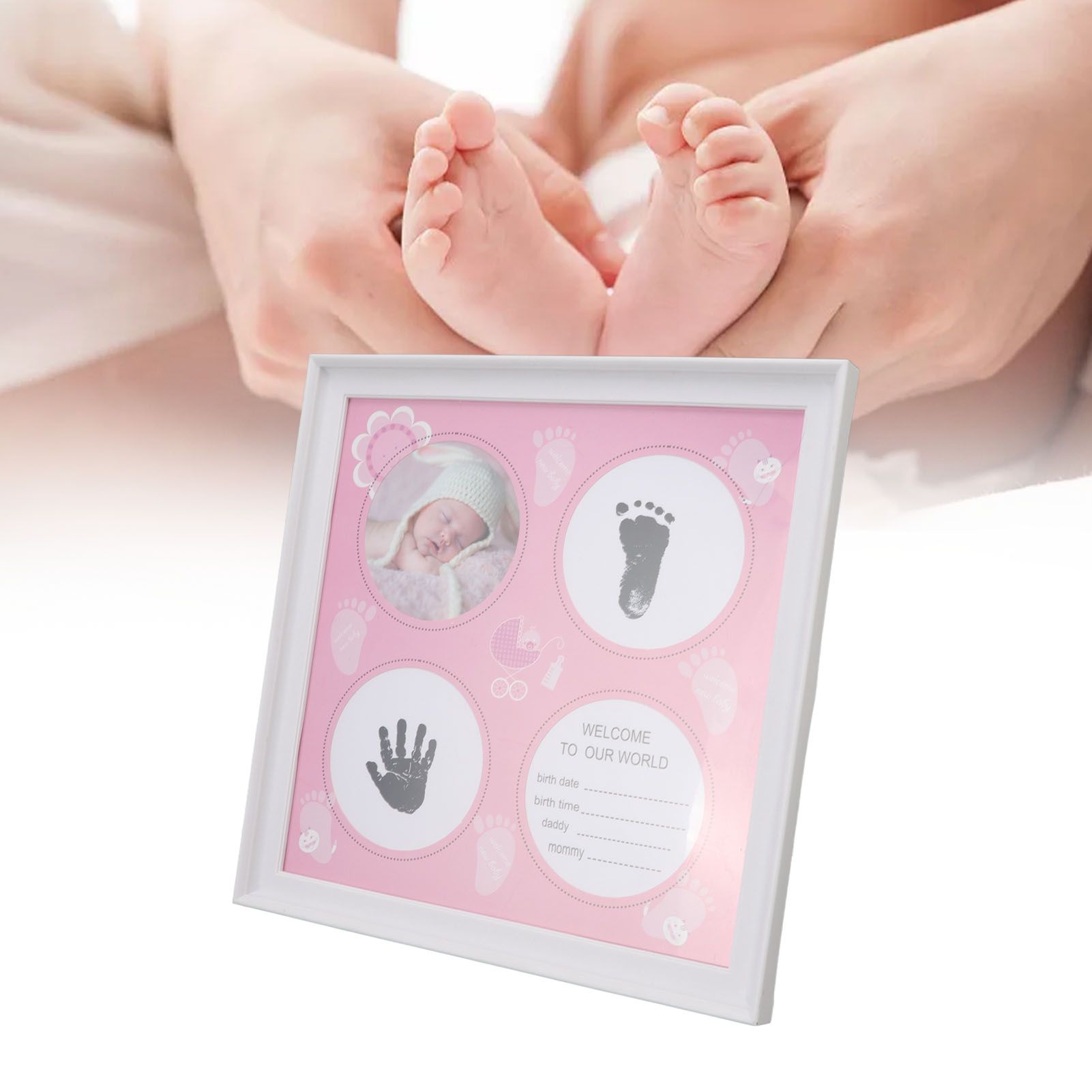 Baby Handprint Footprint Kit for Newborn Boys Girls Wear Resistant Plastic view 12