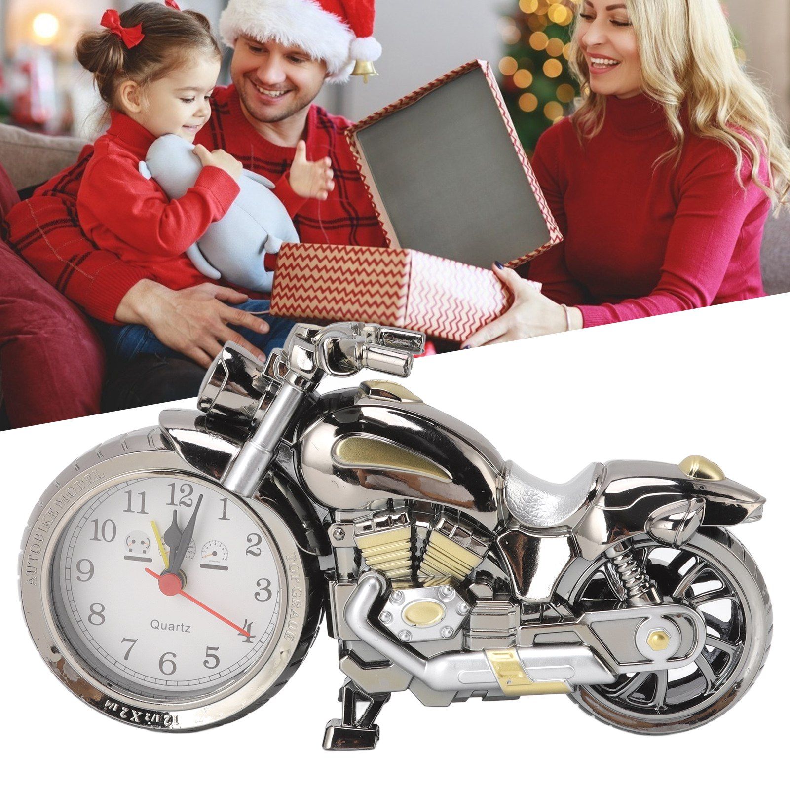 Motorcycle Alarm Clock Ingenious Vintage Simulation Motorcycle Model Alarm view 11