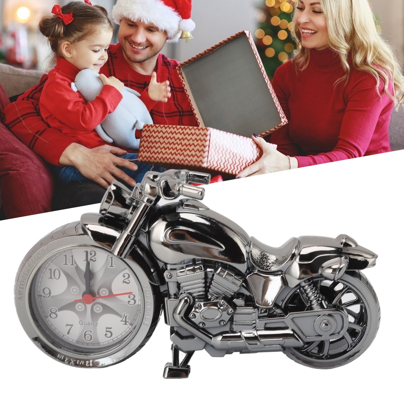 Motorcycle Alarm Clock Ingenious Vintage Simulation Motorcycle Model Alarm view 12