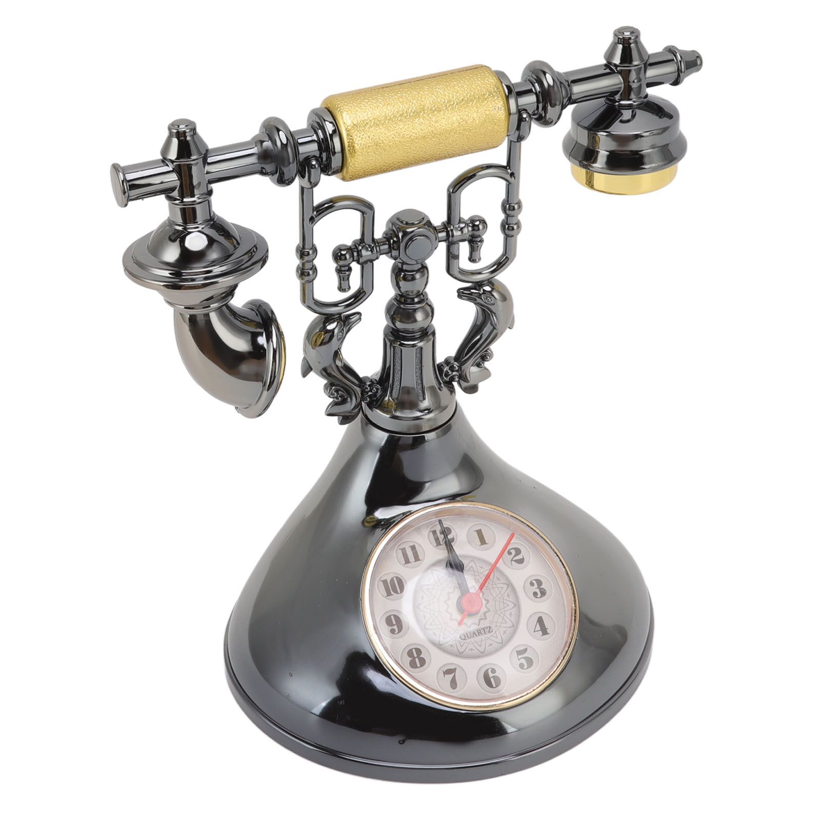Vintage Telephone Alarm Clock Unique Elegant Accurate Time Bedside Clock view 2