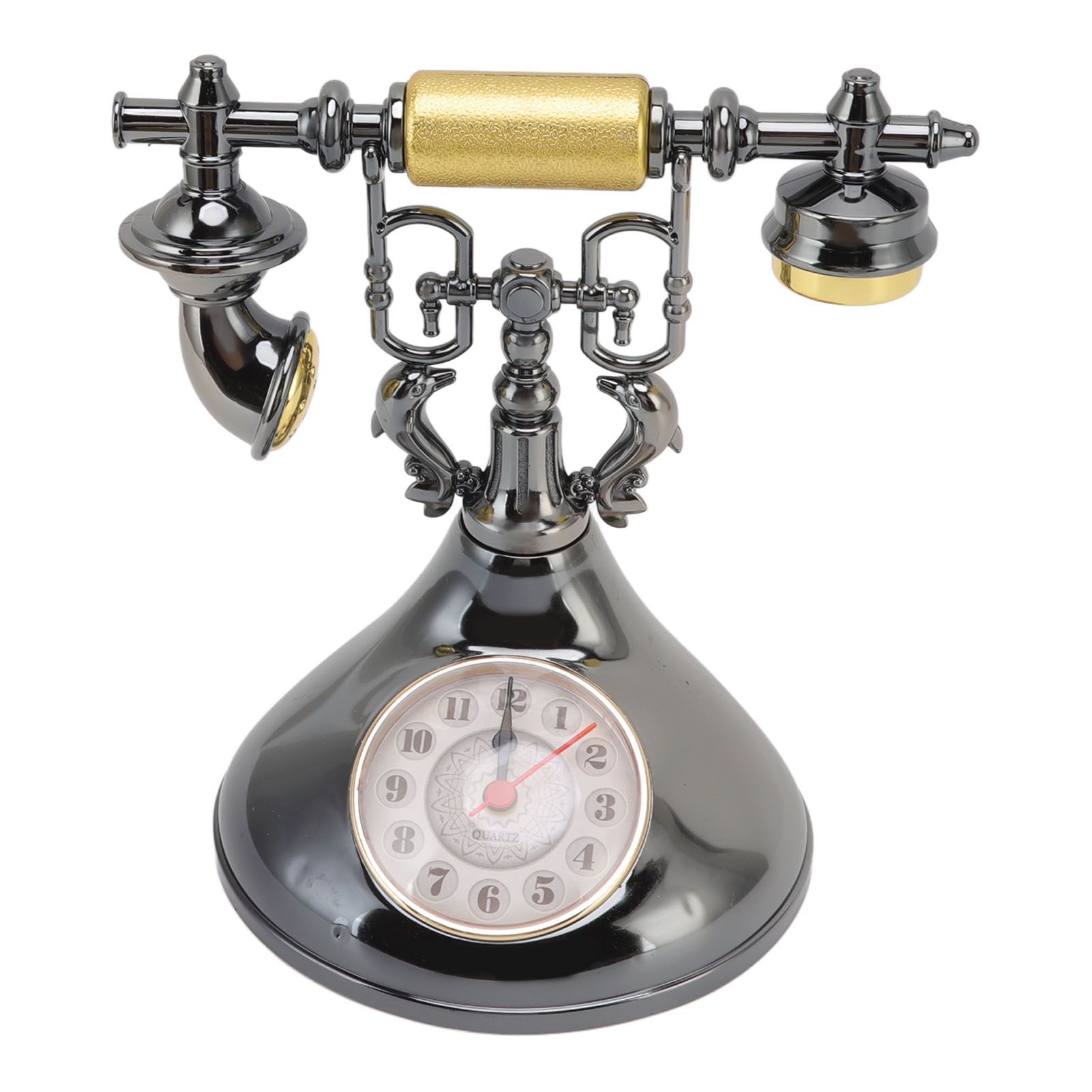 Vintage Telephone Alarm Clock Unique Elegant Accurate Time Bedside Clock view 3