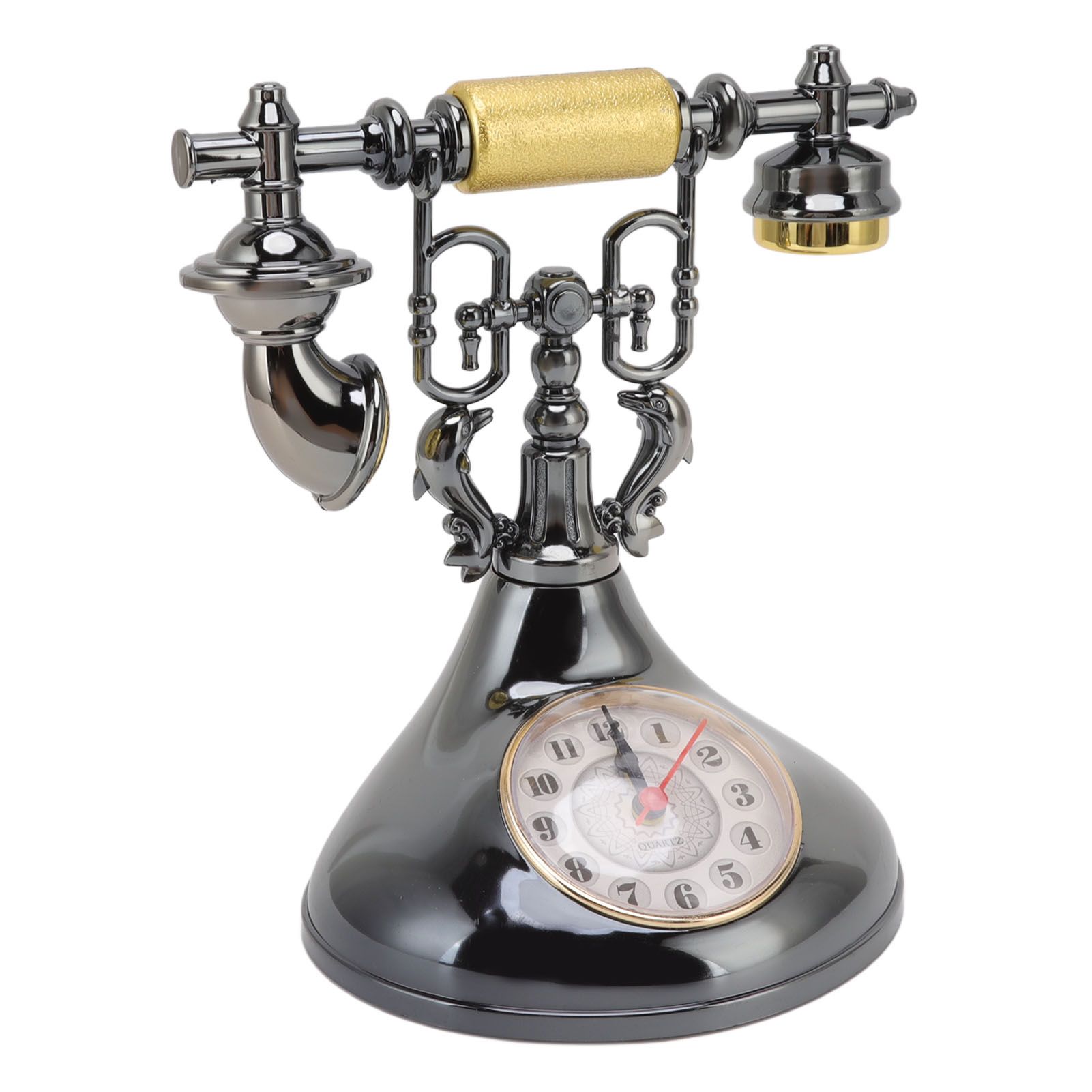 Vintage Telephone Alarm Clock Unique Elegant Accurate Time Bedside Clock view 4