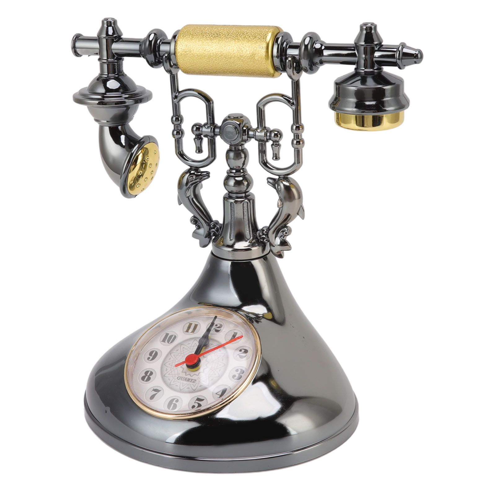 Vintage Telephone Alarm Clock Unique Elegant Accurate Time Bedside Clock view 5