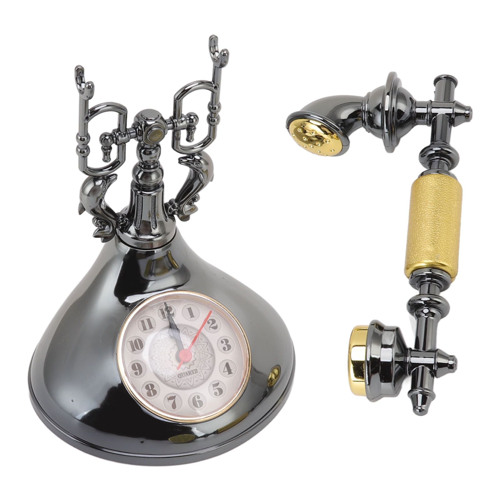 Vintage Telephone Alarm Clock Unique Elegant Accurate Time Bedside Clock view 6