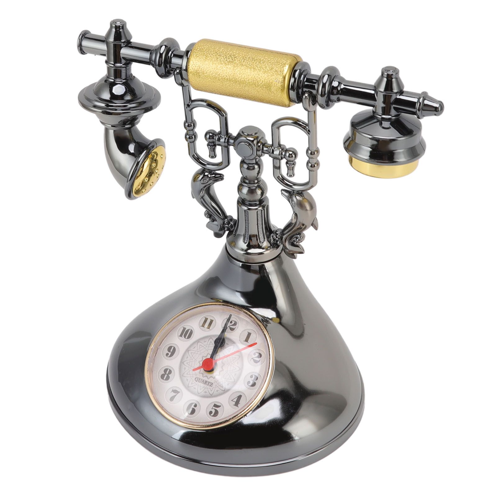 Vintage Telephone Alarm Clock Unique Elegant Accurate Time Bedside Clock view 7