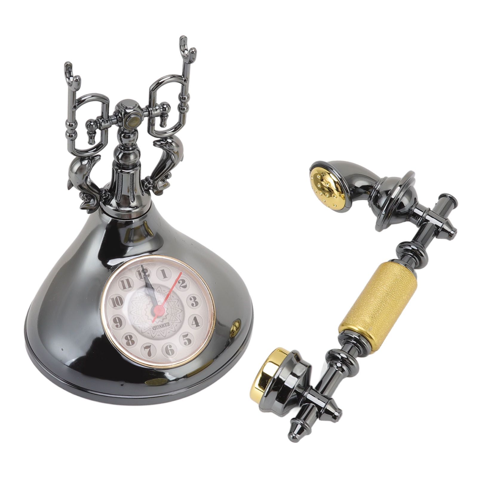 Vintage Telephone Alarm Clock Unique Elegant Accurate Time Bedside Clock view 8