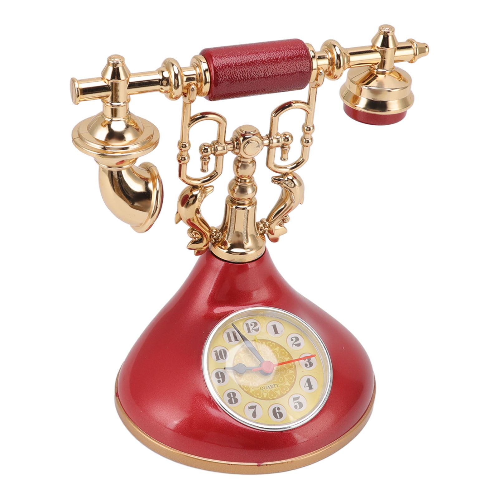 Vintage Telephone Alarm Clock Unique Elegant Accurate Time Bedside Clock view 2