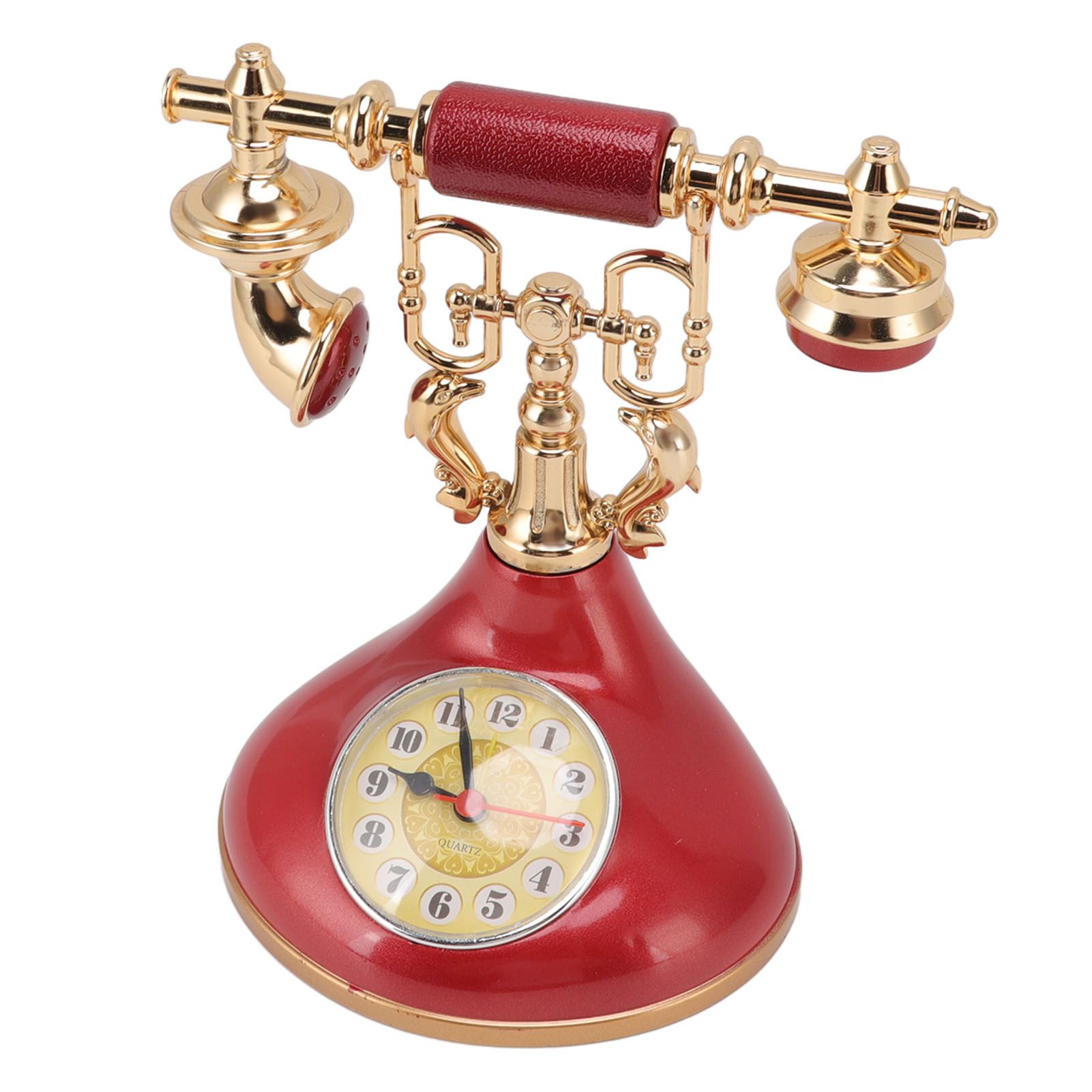 Vintage Telephone Alarm Clock Unique Elegant Accurate Time Bedside Clock view 3