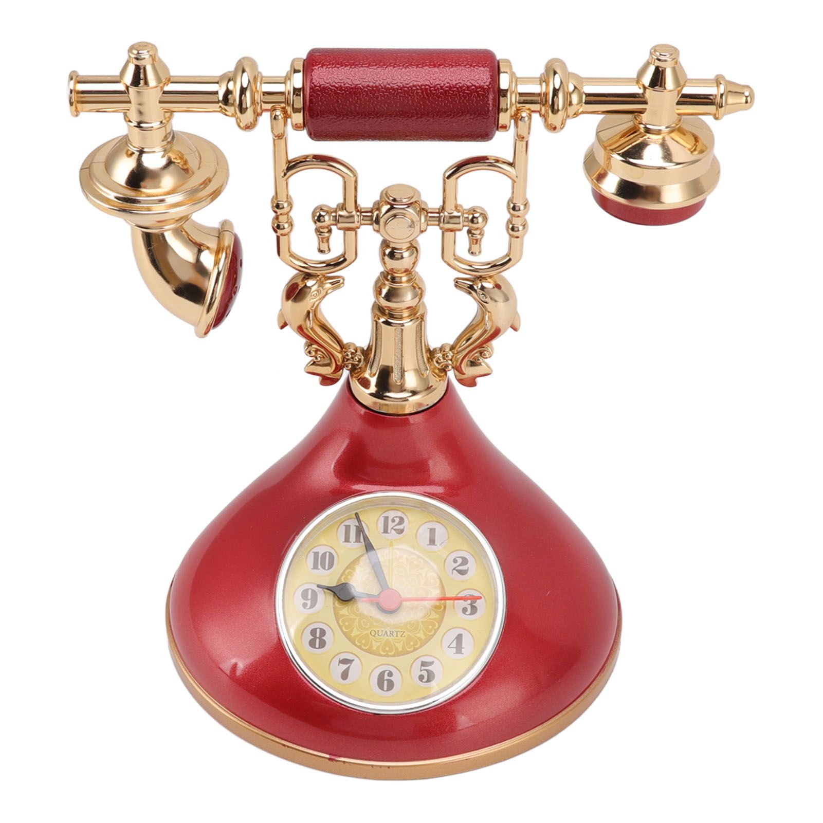 Vintage Telephone Alarm Clock Unique Elegant Accurate Time Bedside Clock view 4
