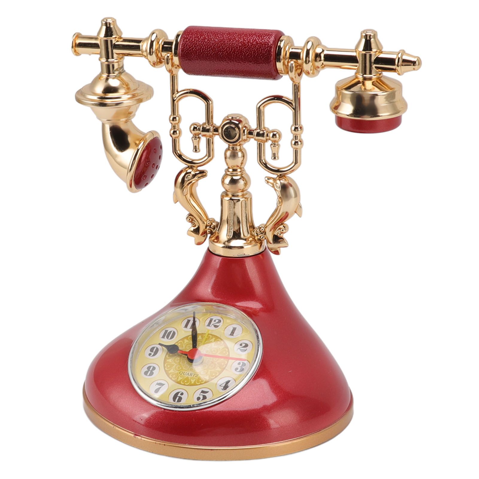 Vintage Telephone Alarm Clock Unique Elegant Accurate Time Bedside Clock view 5