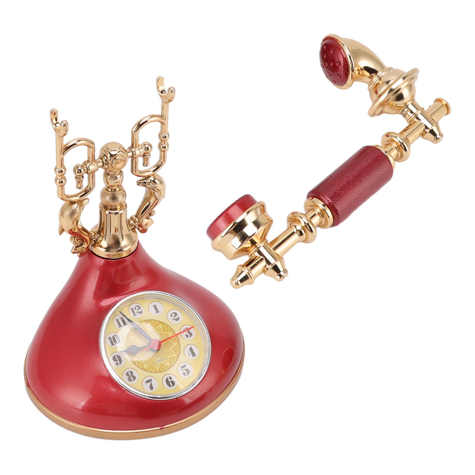 Vintage Telephone Alarm Clock Unique Elegant Accurate Time Bedside Clock view 8