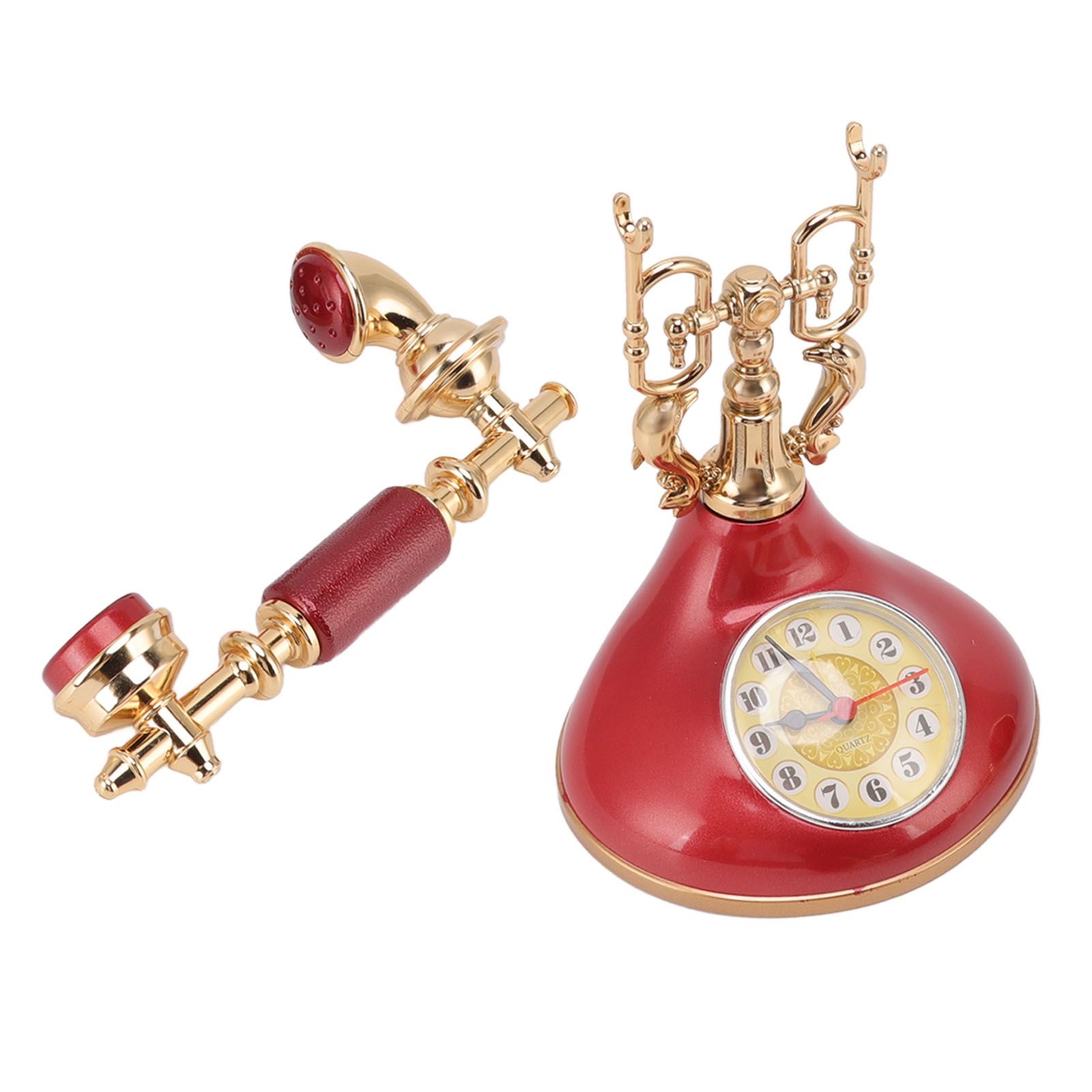 Vintage Telephone Alarm Clock Unique Elegant Accurate Time Bedside Clock view 9