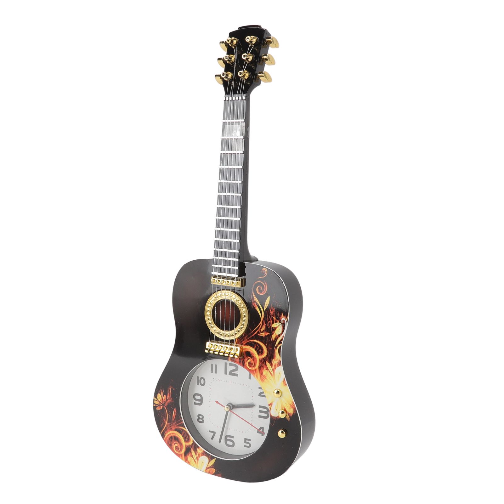 Wall Clock Silent Simulation Ukulele Shaped Decorative Alarm Clock for Bedroom view 2