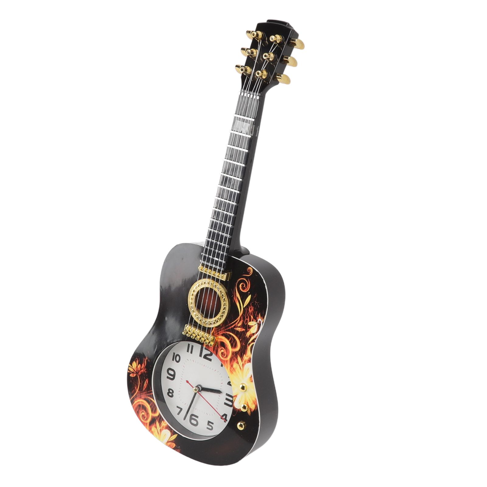 Wall Clock Silent Simulation Ukulele Shaped Decorative Alarm Clock for Bedroom view 3