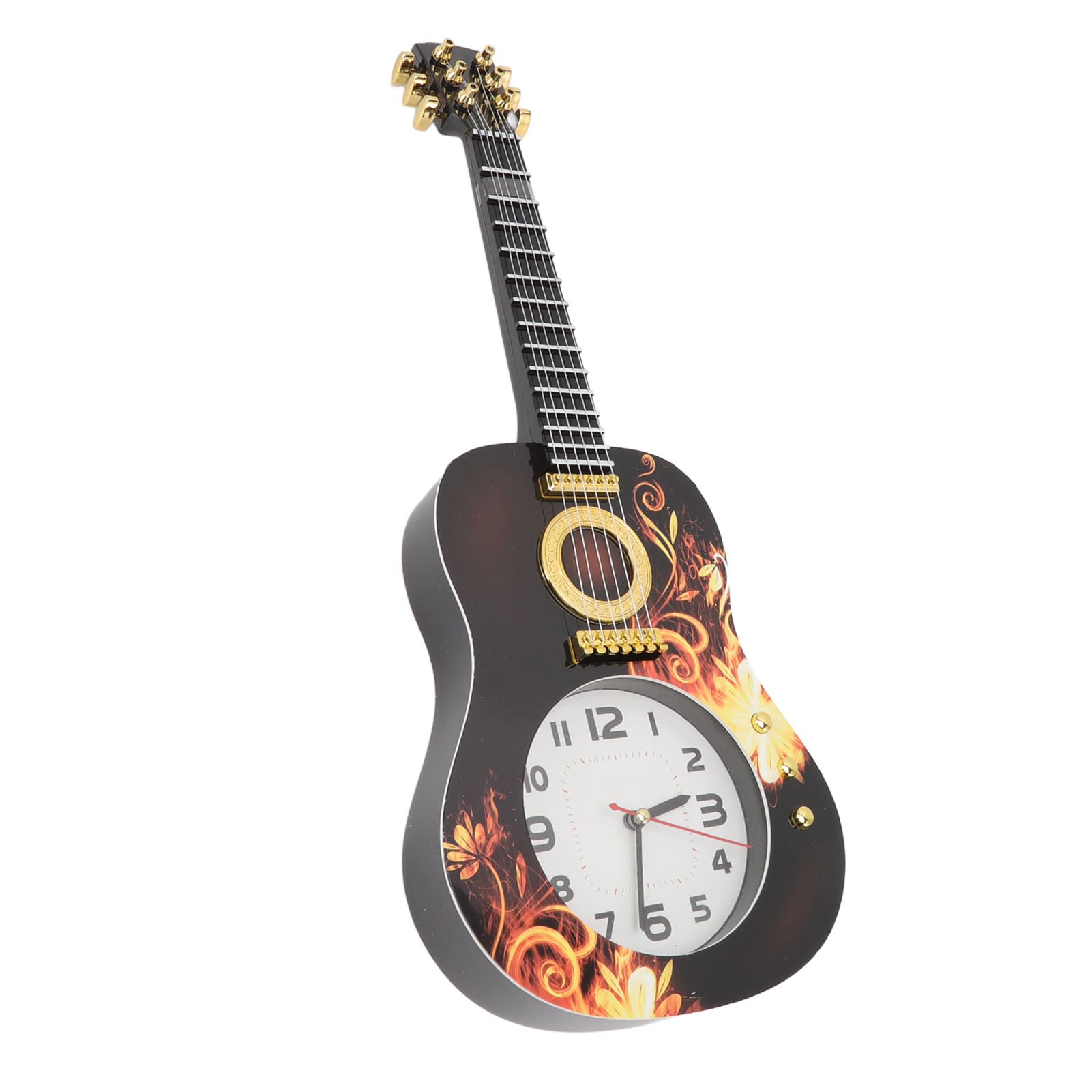 Wall Clock Silent Simulation Ukulele Shaped Decorative Alarm Clock for Bedroom view 6