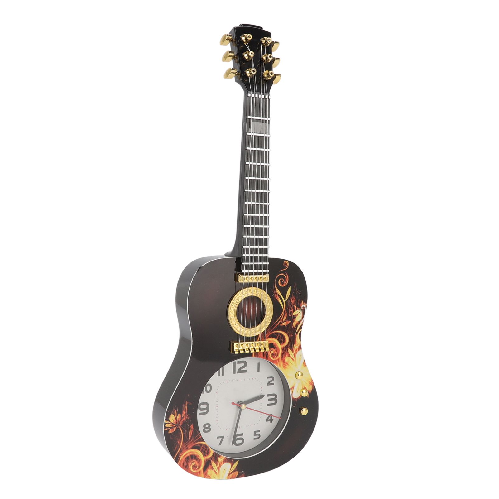 Wall Clock Silent Simulation Ukulele Shaped Decorative Alarm Clock for Bedroom view 4