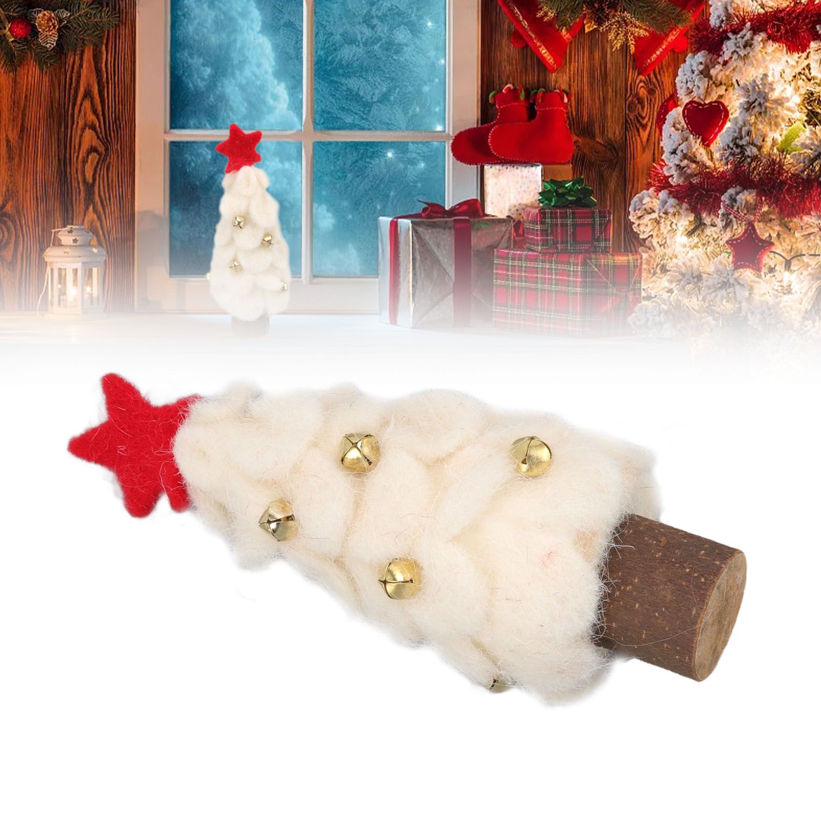 Wool Felt Christmas Tree Wood Small Christmas Tree Decorations for Home view 11