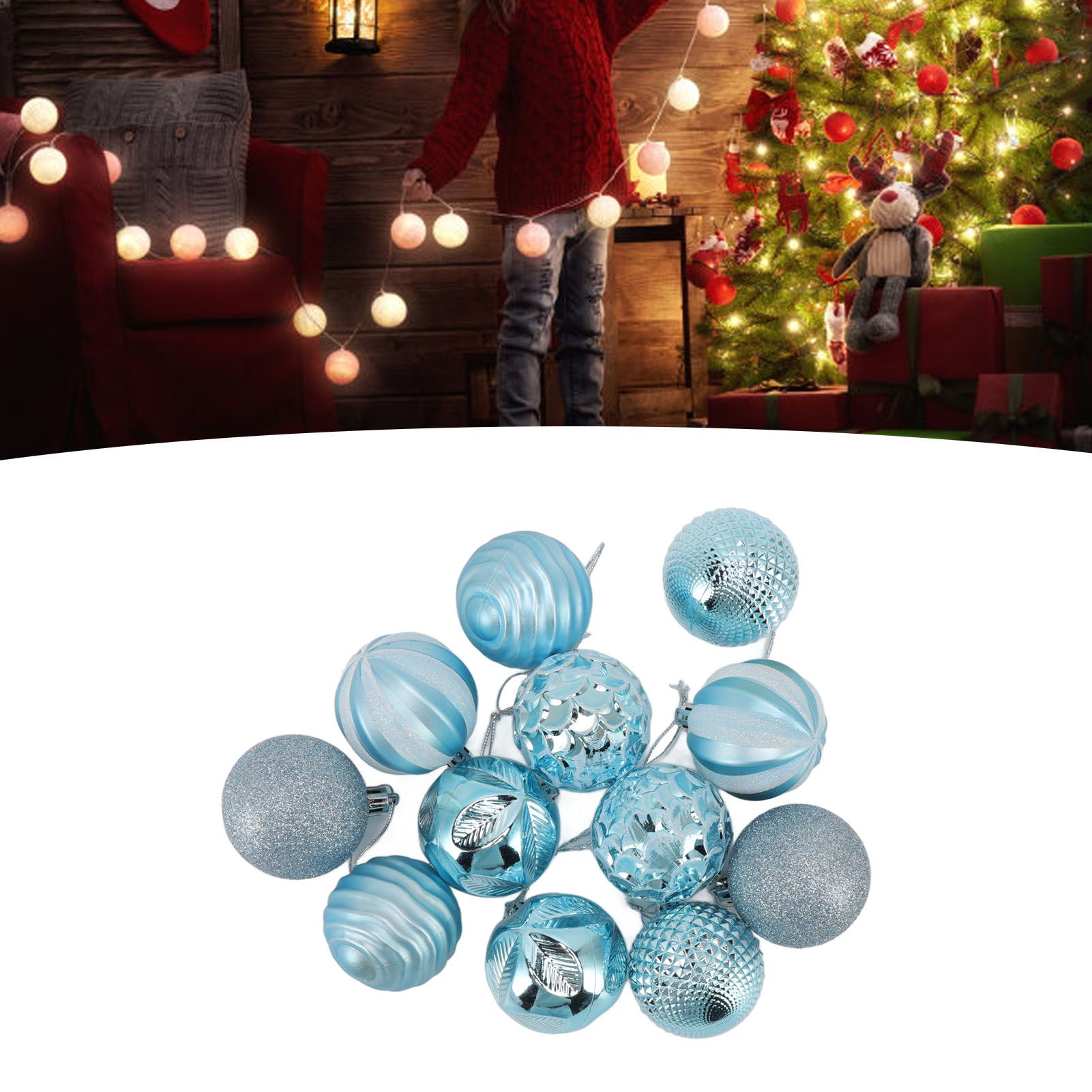 Christmas Tree Balls Ornaments Christmas Tree Decorations for Family Parties view 12