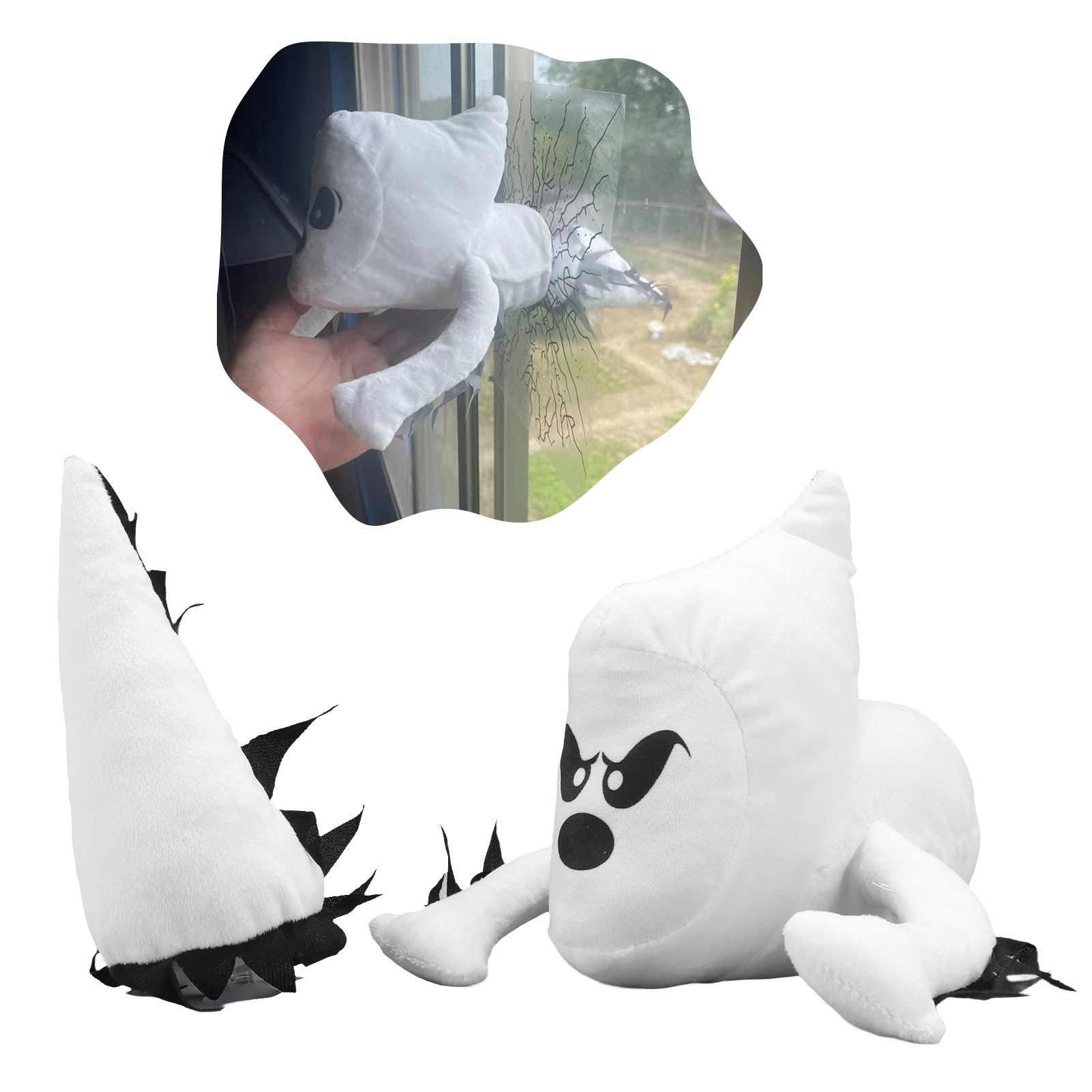 Angry Ghost Plush Toys Crashing Ghosts Halloween Broken Window Ghost for view 12