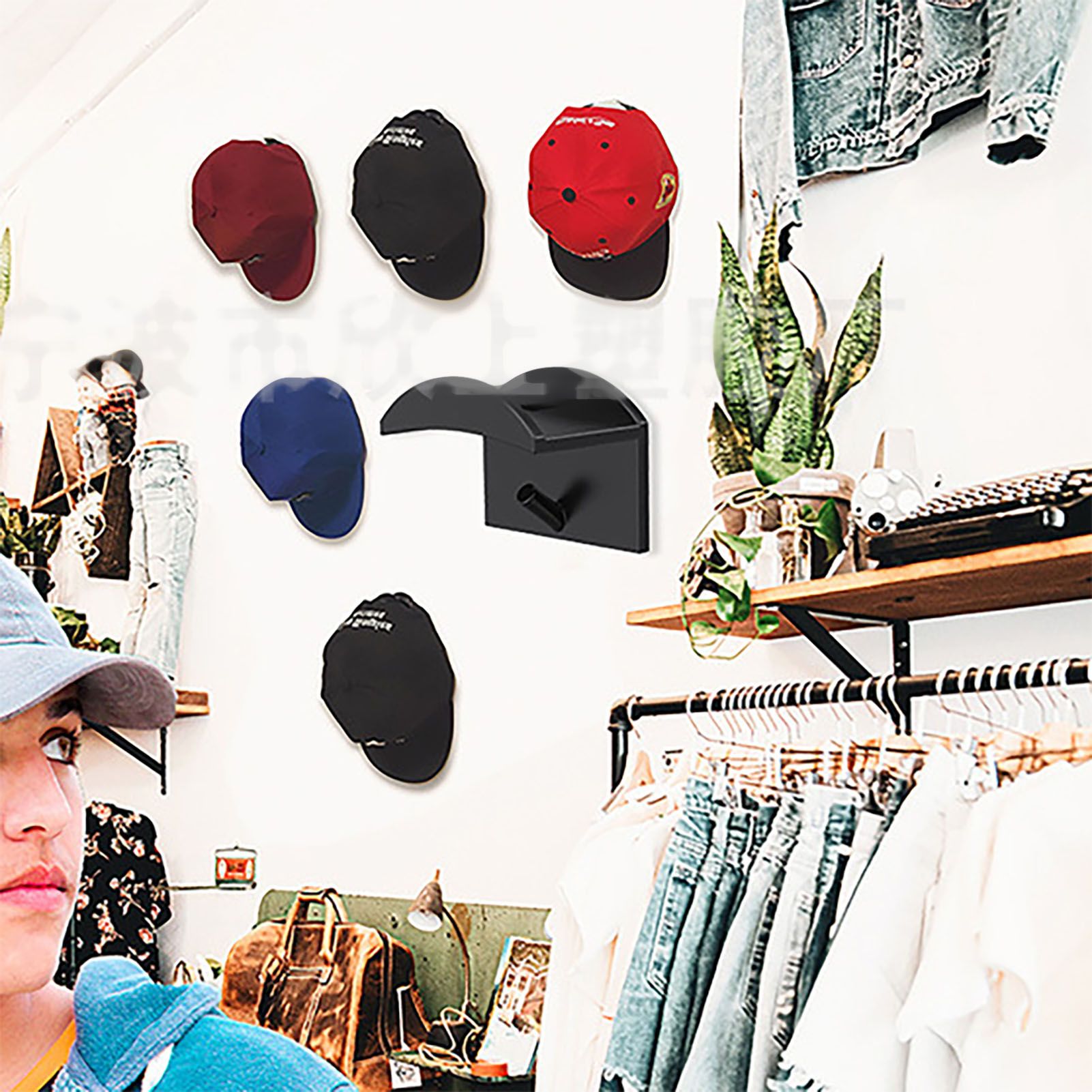 10PCS Adhesive Hat Hooks Modern Minimalist Strong Transparent Adhesive Hat view 11