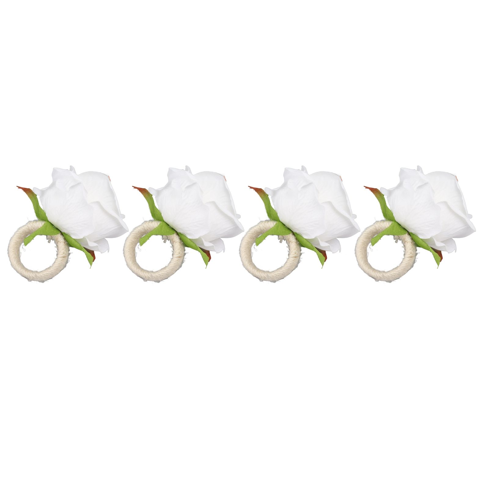 4PCS Rose Napkin Ring Simulated Plastic Reusable Vine Design Napkin Holder view 3
